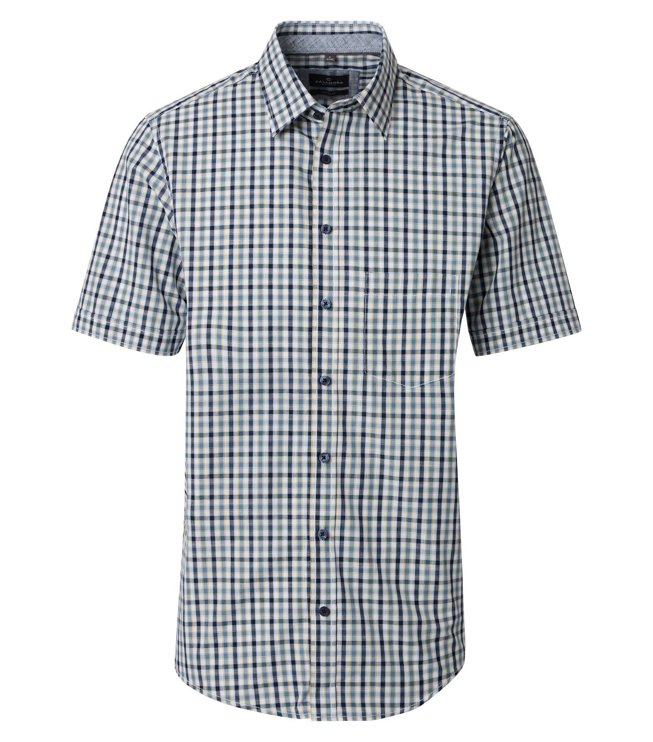 Ein Freizeithemd im kariert Muster in der Farbe Blau