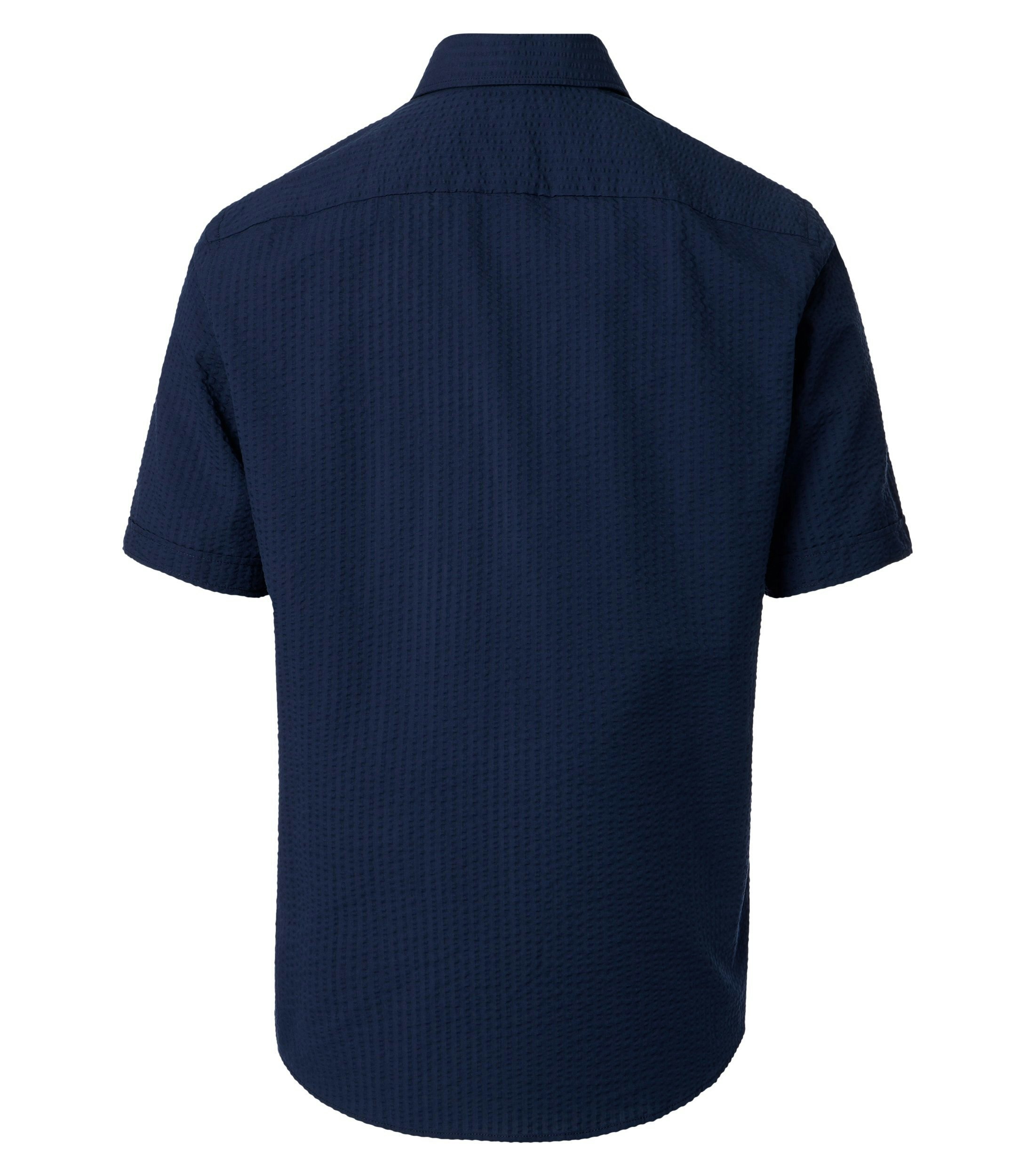 Ein Freizeithemd im uni Muster in der Farbe Dunkelblau