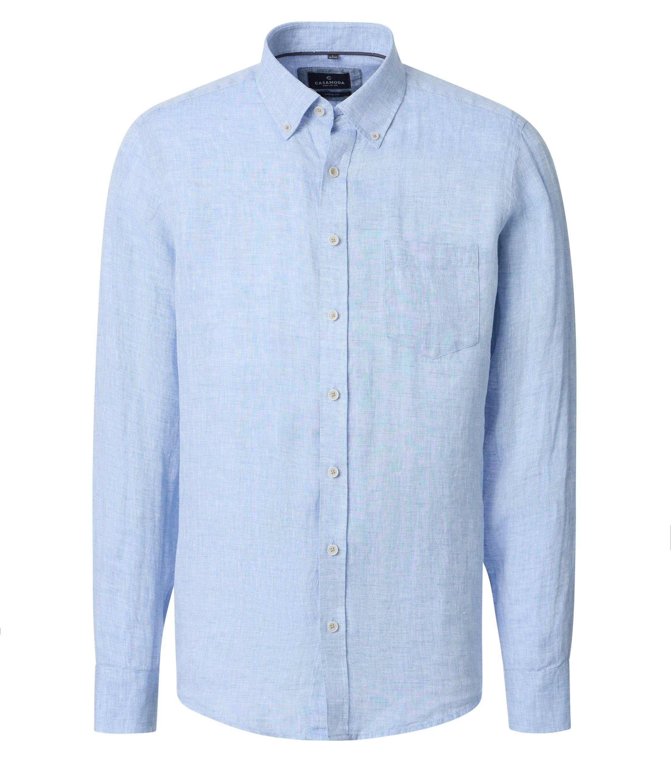Ein Freizeithemd im uni Muster in der Farbe Hellblau