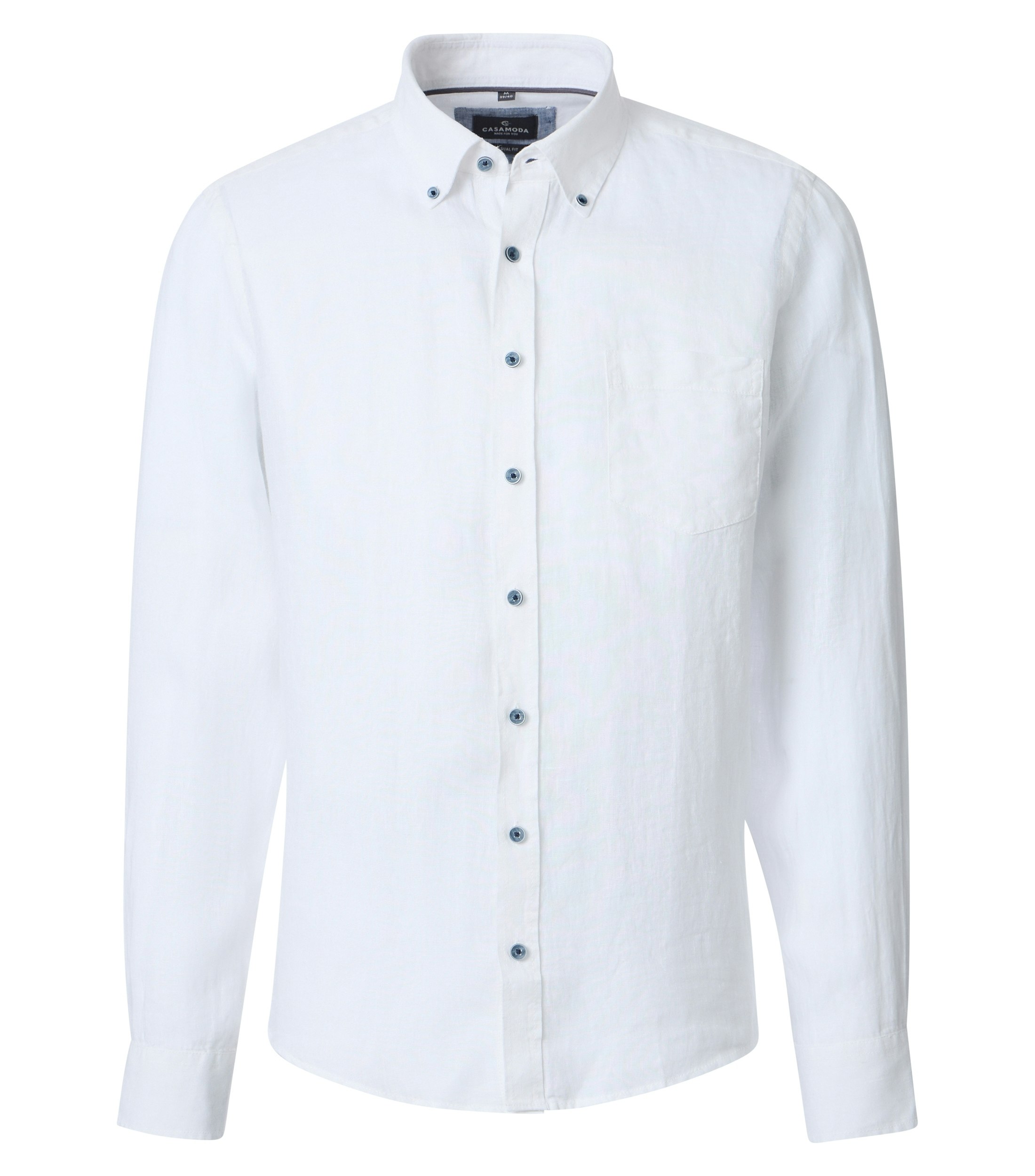 Ein Freizeithemd im uni Muster in der Farbe Weiß