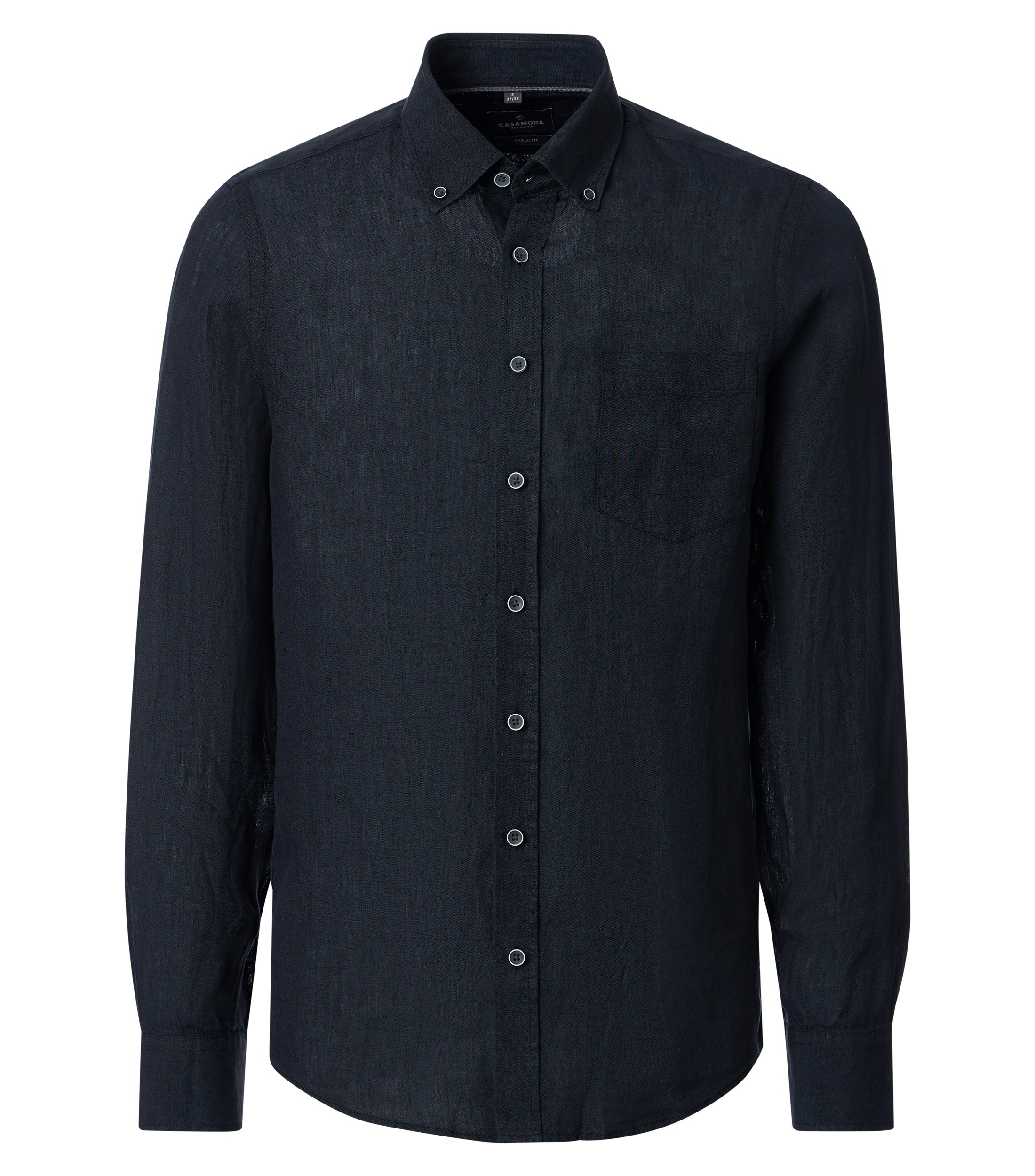 Ein Freizeithemd im uni Muster in der Farbe Schwarz