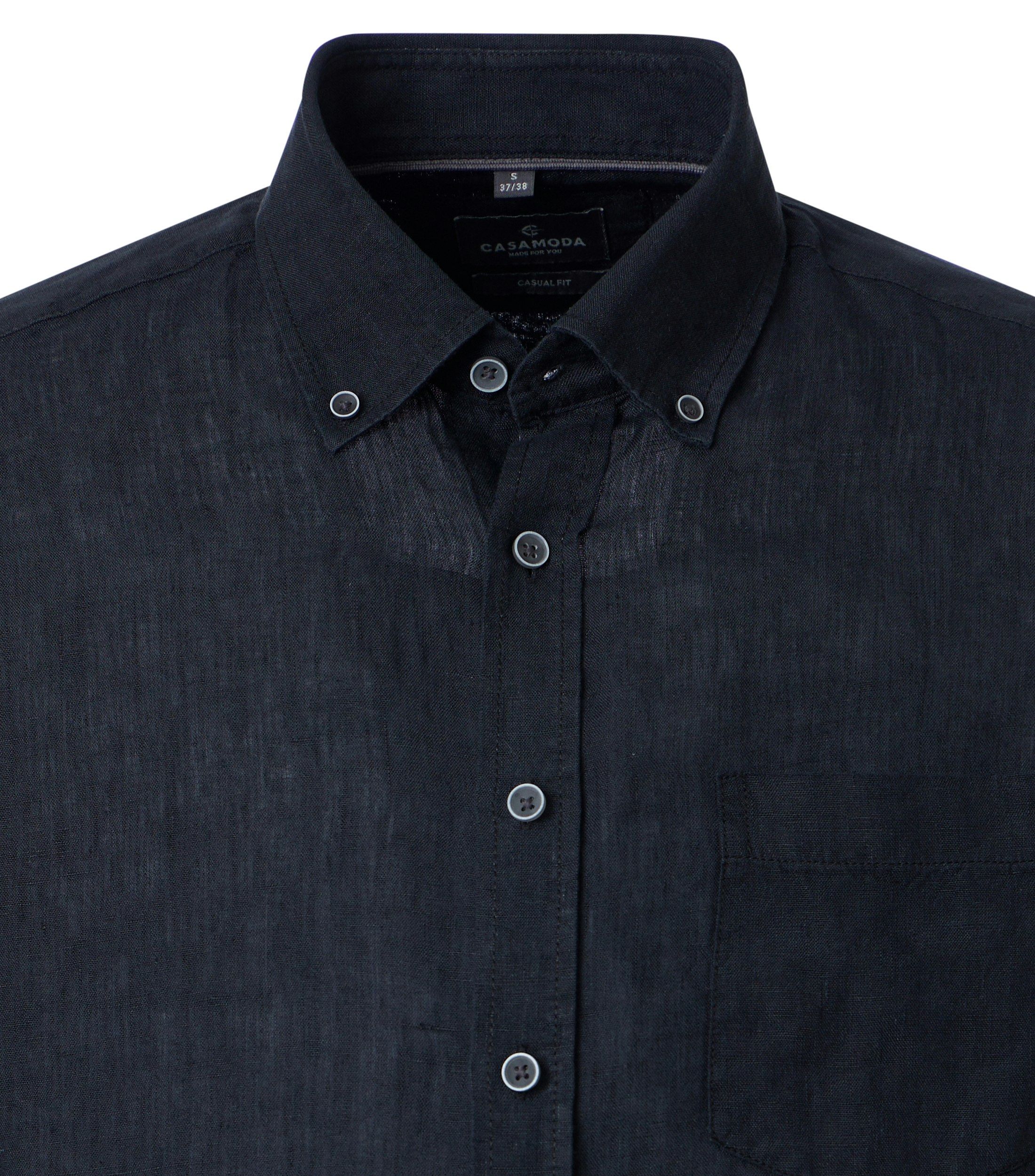 Ein Freizeithemd im uni Muster in der Farbe Schwarz