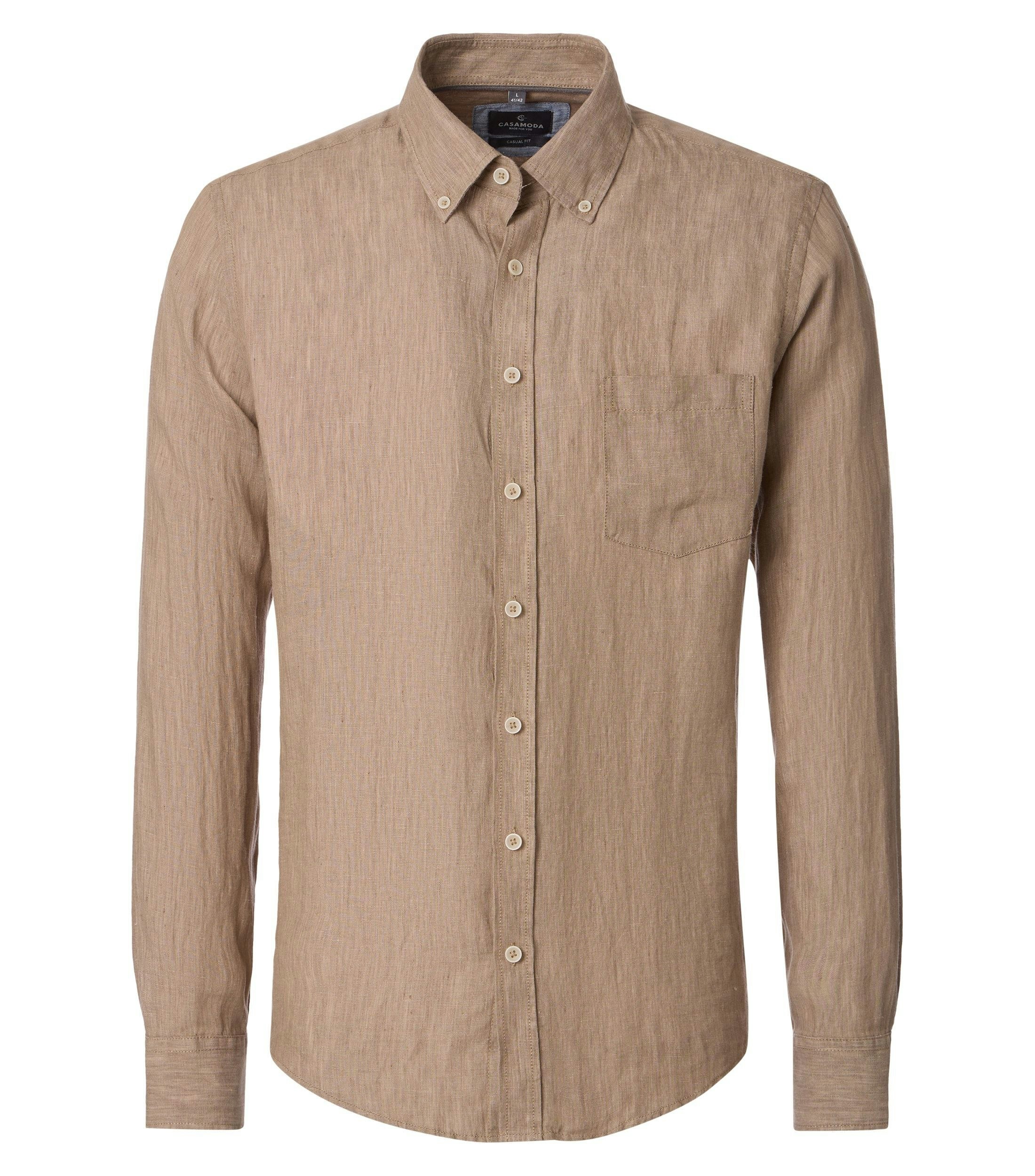 Ein Freizeithemd im uni Muster in der Farbe Beige