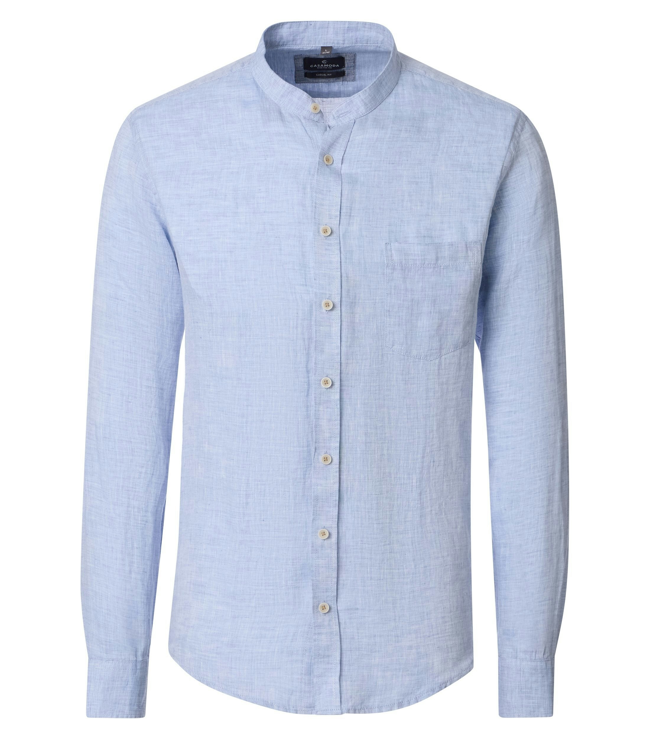 Ein Freizeithemd im uni Muster in der Farbe Hellblau