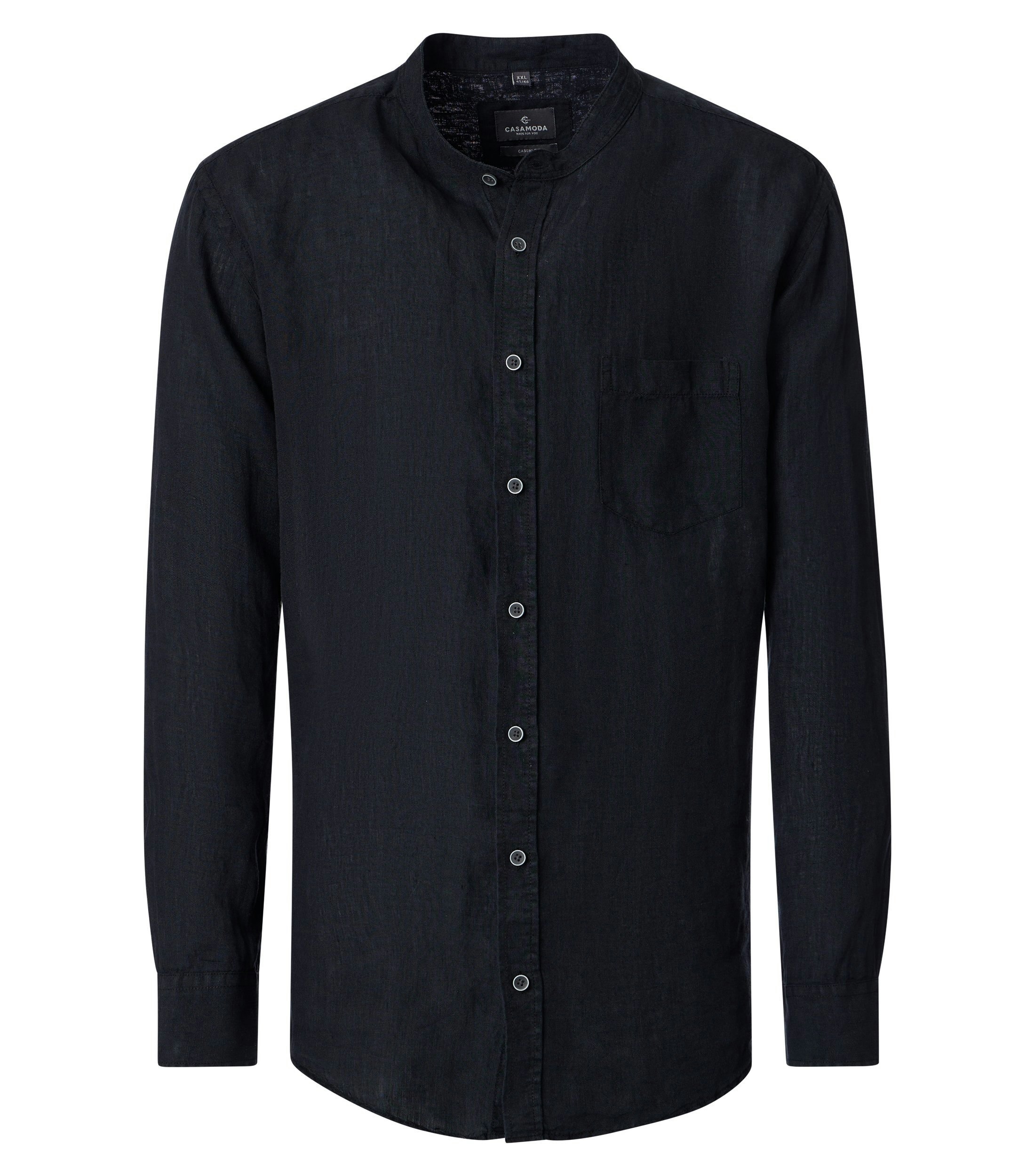 Ein Freizeithemd im uni Muster in der Farbe Schwarz