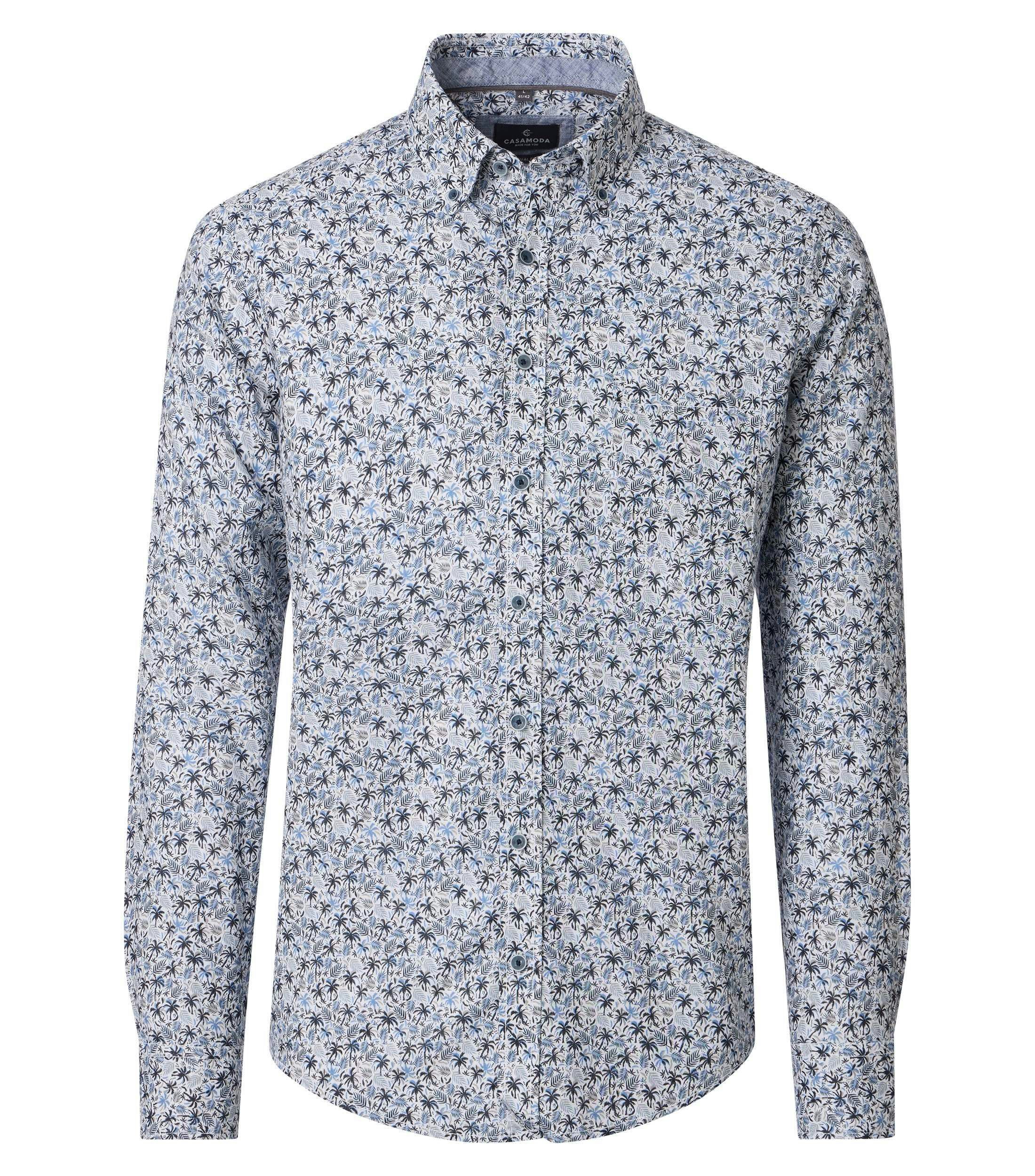 Ein Freizeithemd im Print Muster in der Farbe Blau