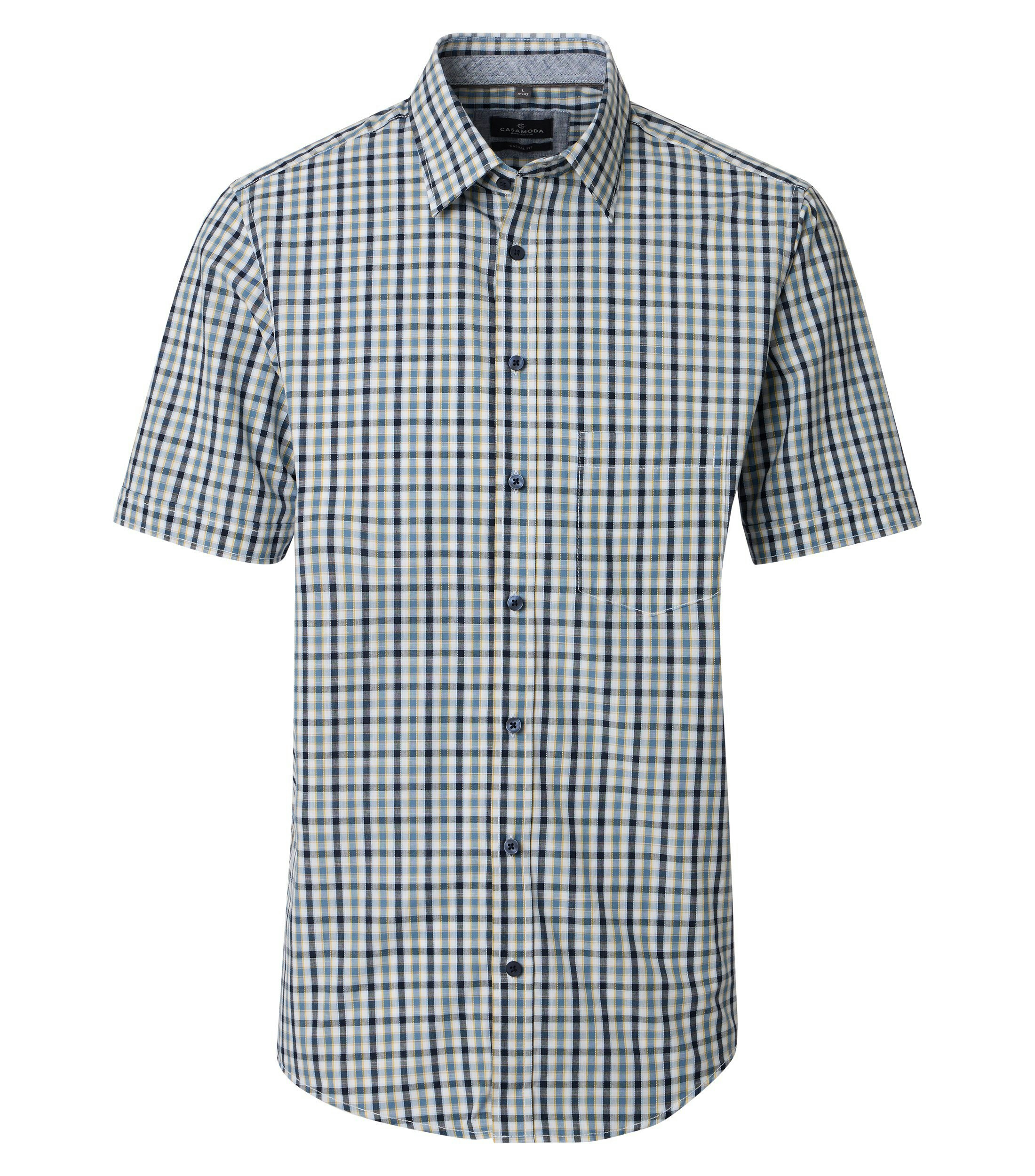 Ein Freizeithemd im kariert Muster in der Farbe Blau