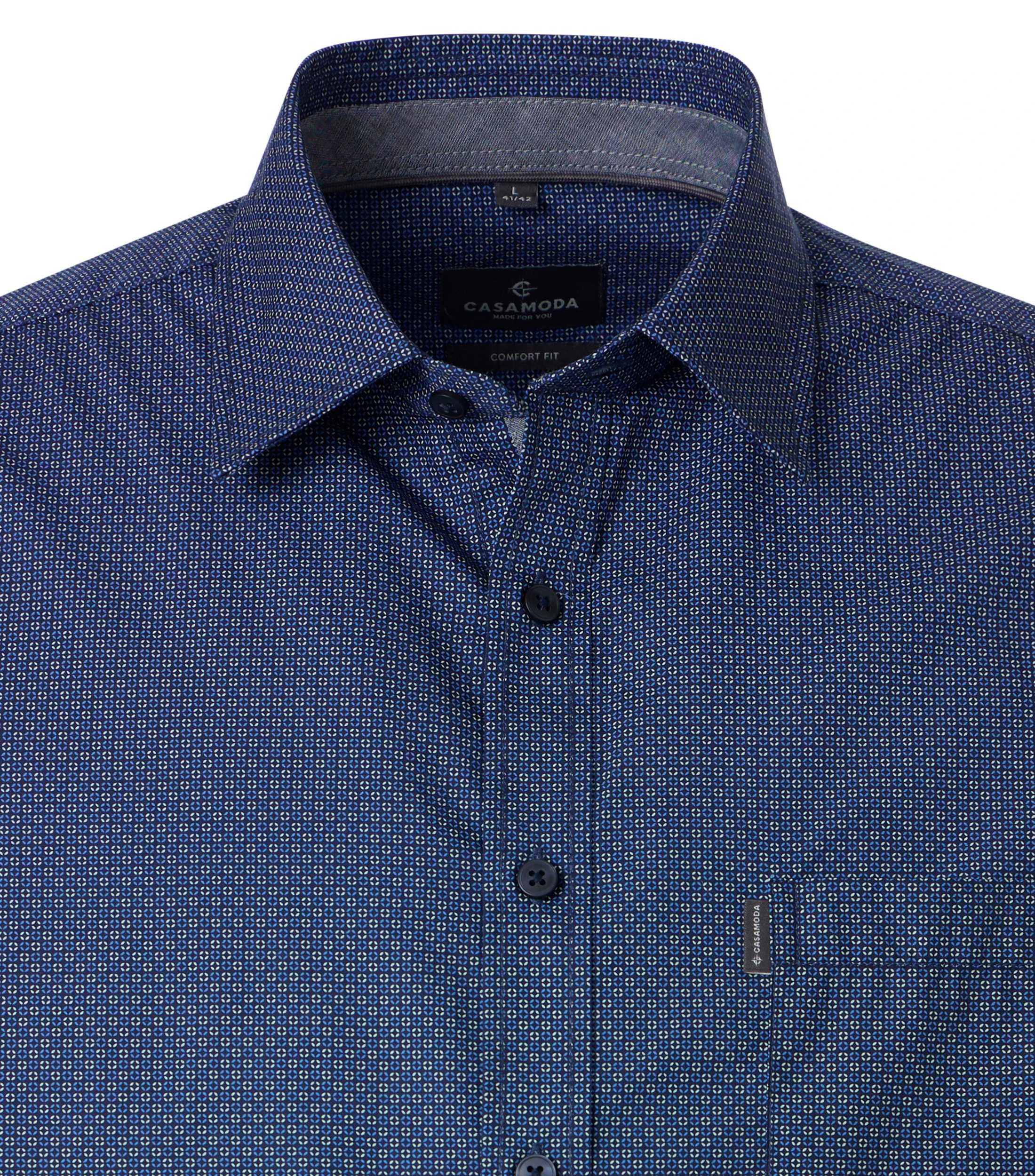 Freizeithemd im Print-Muster in der Farbe Blau
