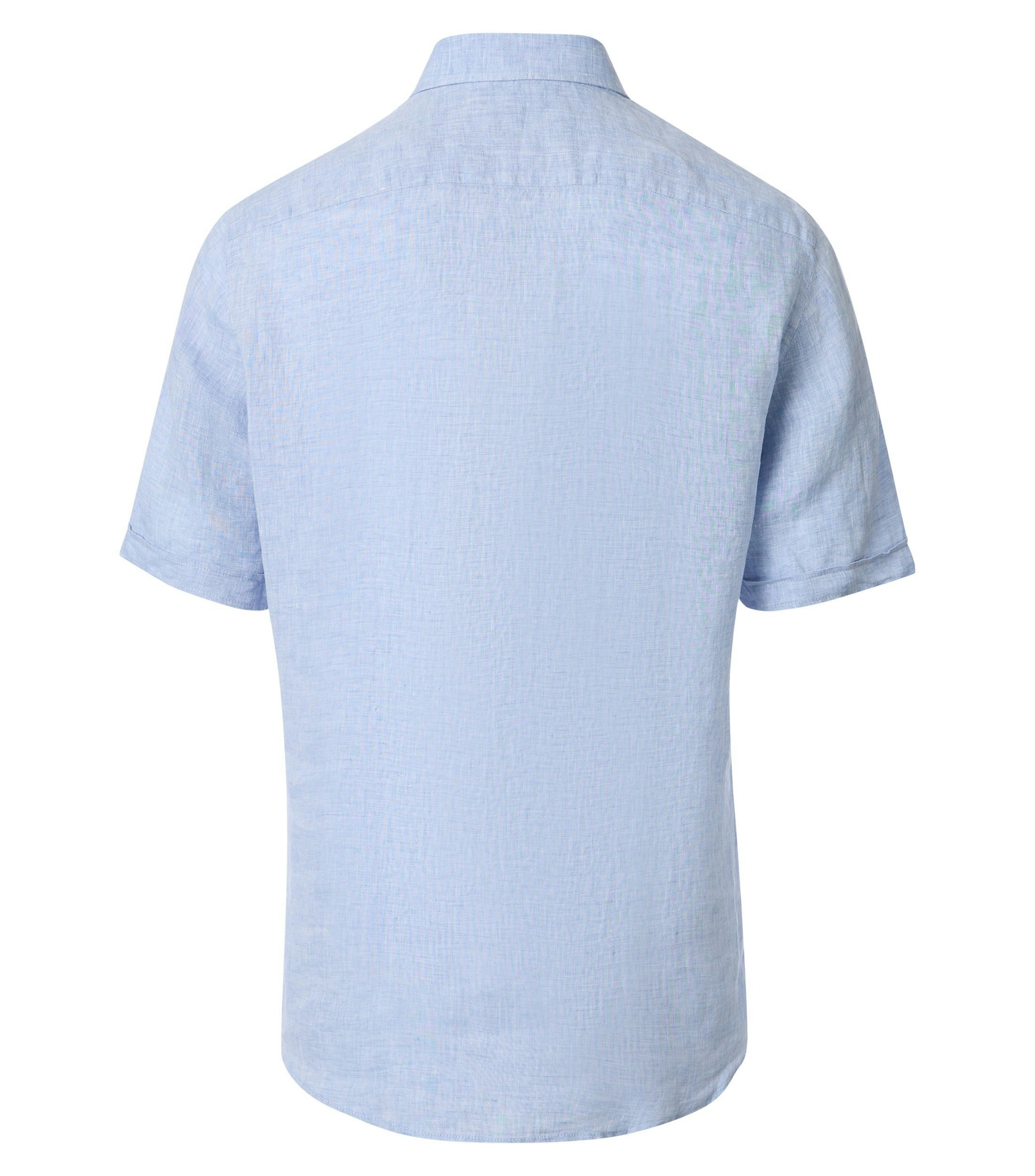 Ein Freizeithemd im uni Muster in der Farbe Blau