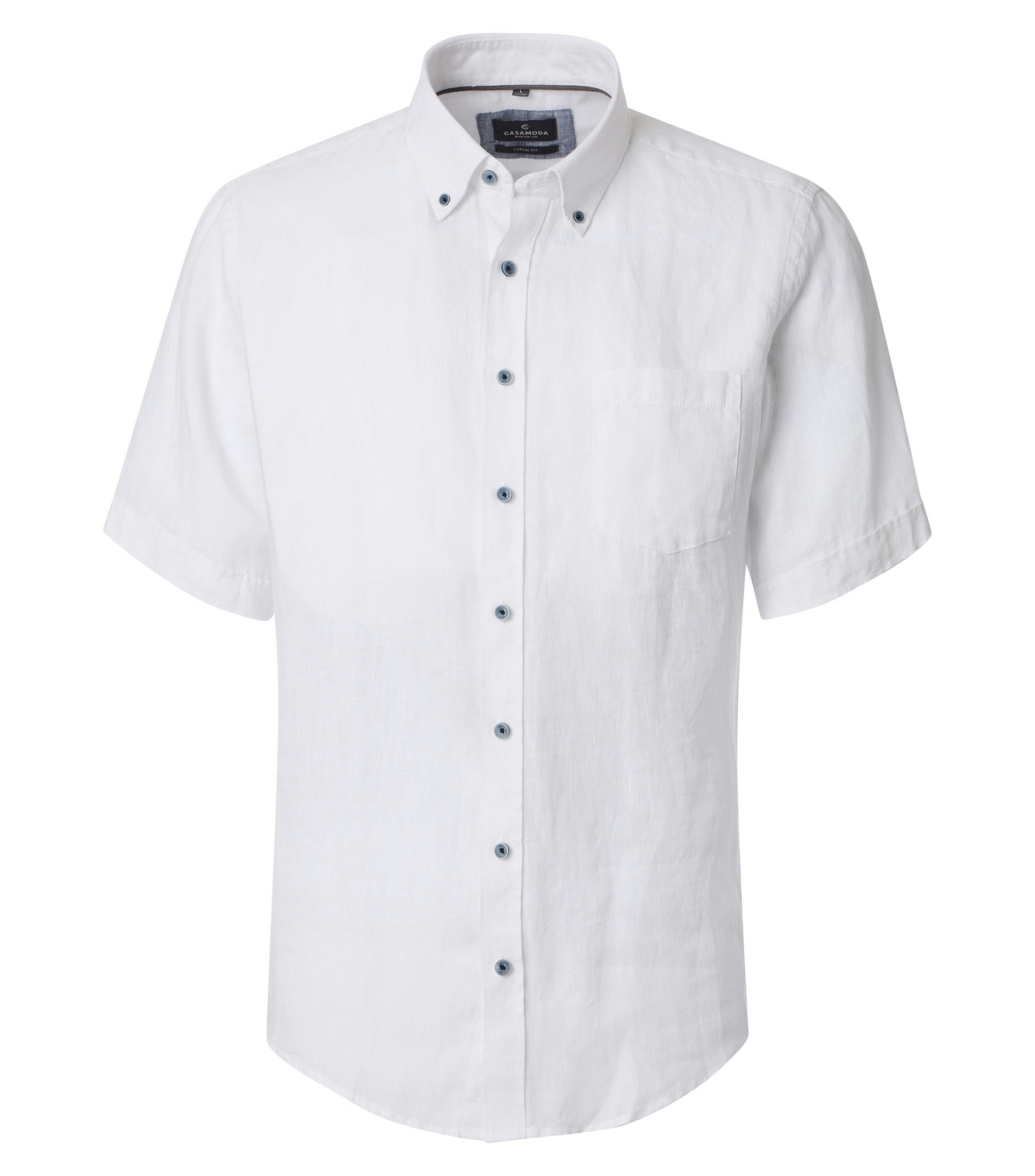 Ein Freizeithemd im uni Muster in der Farbe Weiß