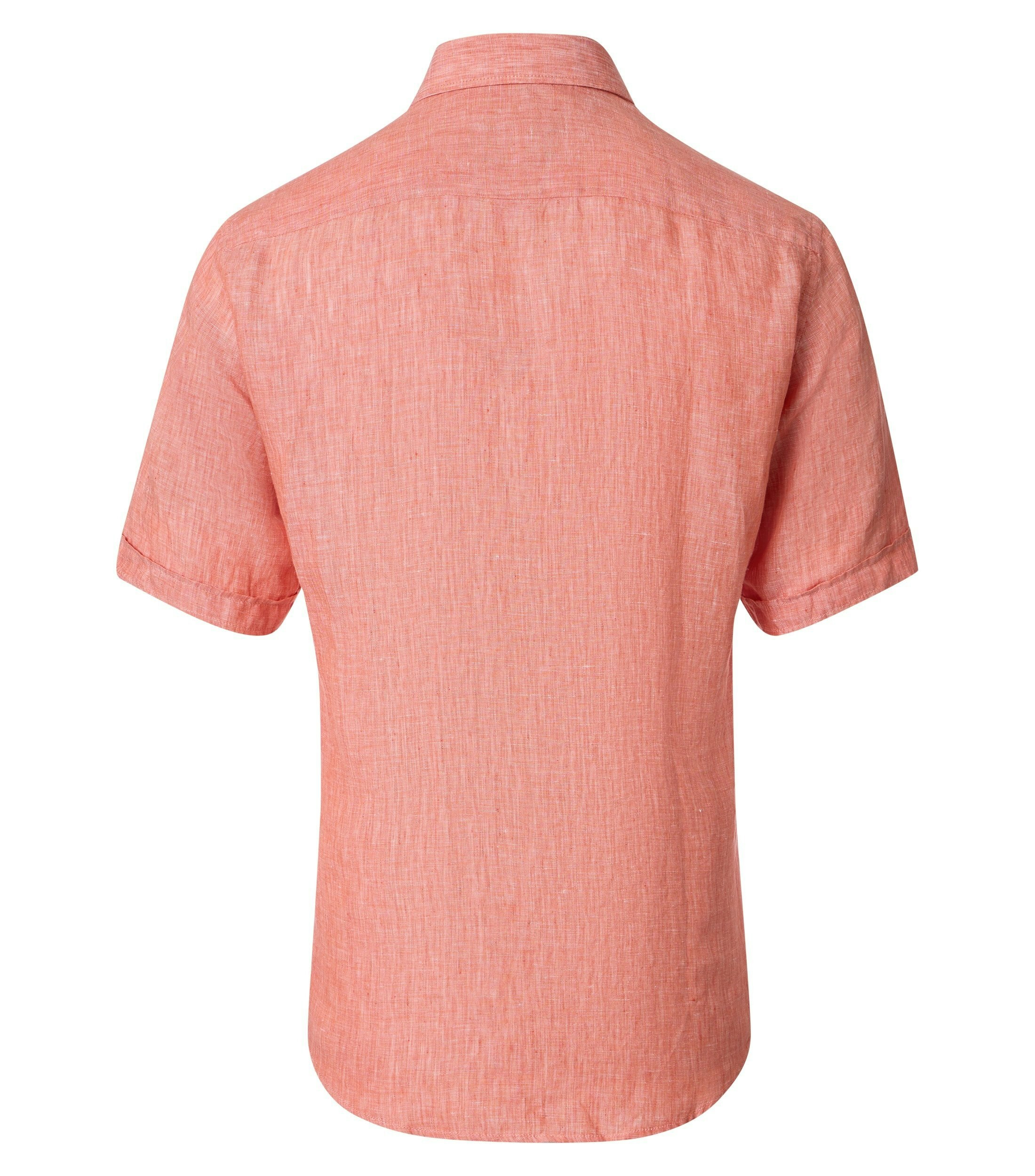 Ein Freizeithemd im uni Muster in der Farbe Hellorange