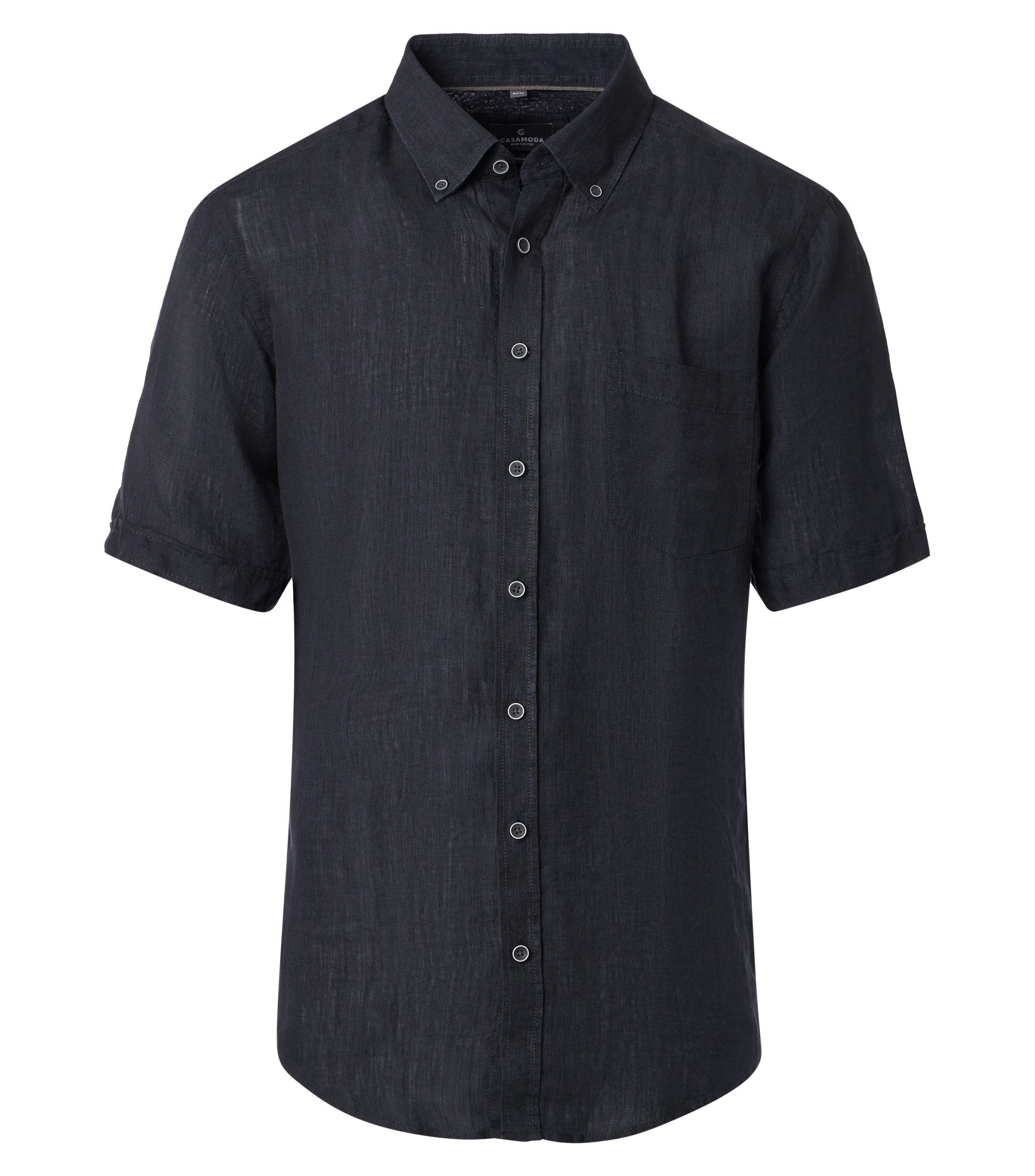 Ein Freizeithemd im uni Muster in der Farbe Schwarz