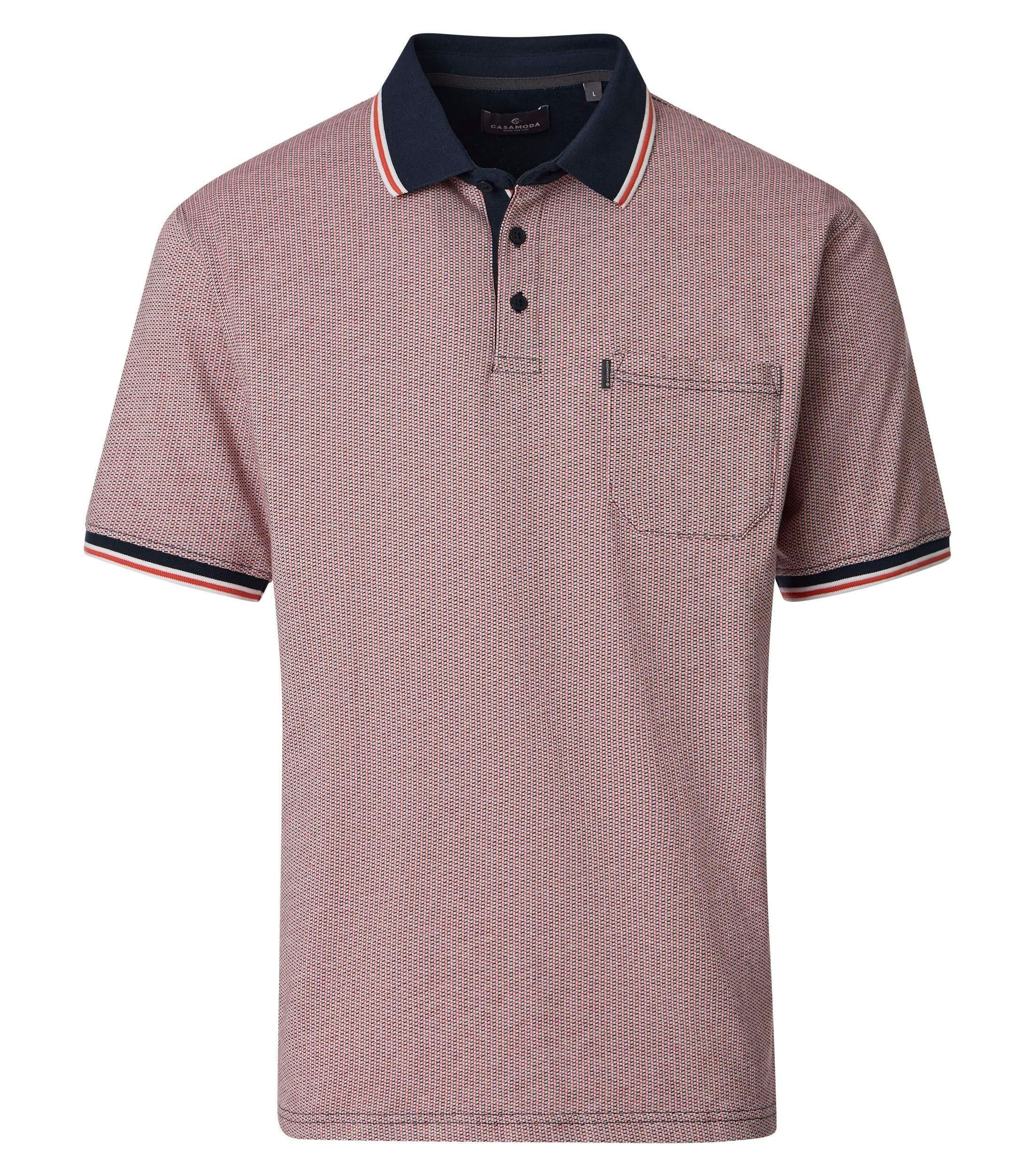 Ein Polo-Shirt im Print Muster in der Farbe Hellrot