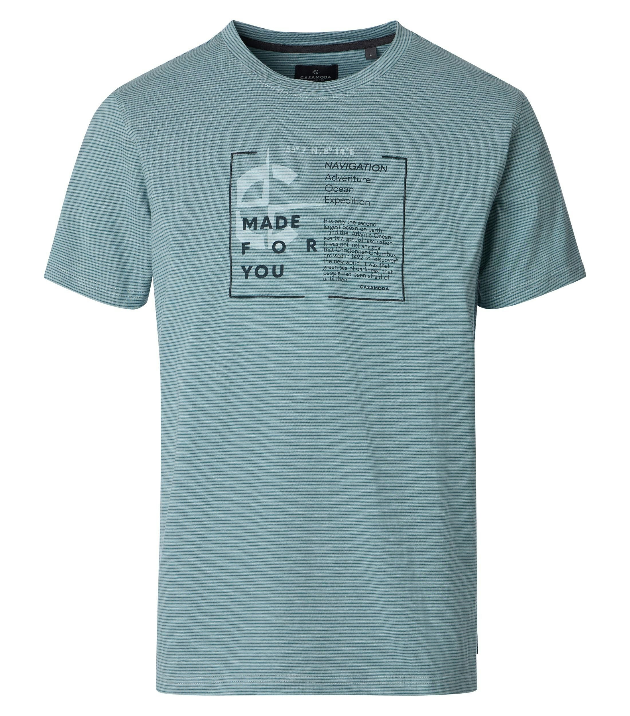 Ein T-Shirt im uni Muster in der Farbe Türkisblau