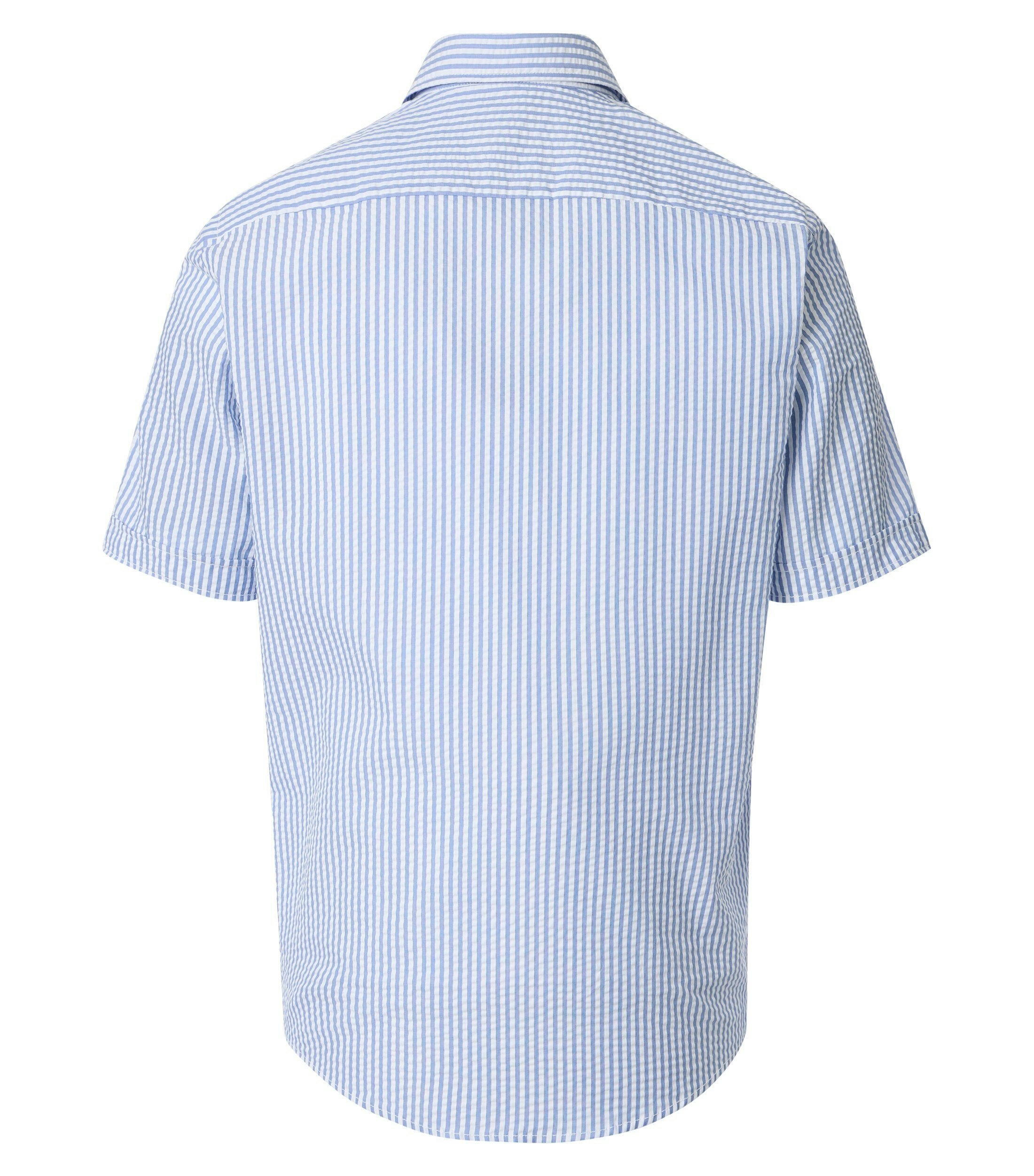 Ein Freizeithemd im gestreift Muster in der Farbe Blau