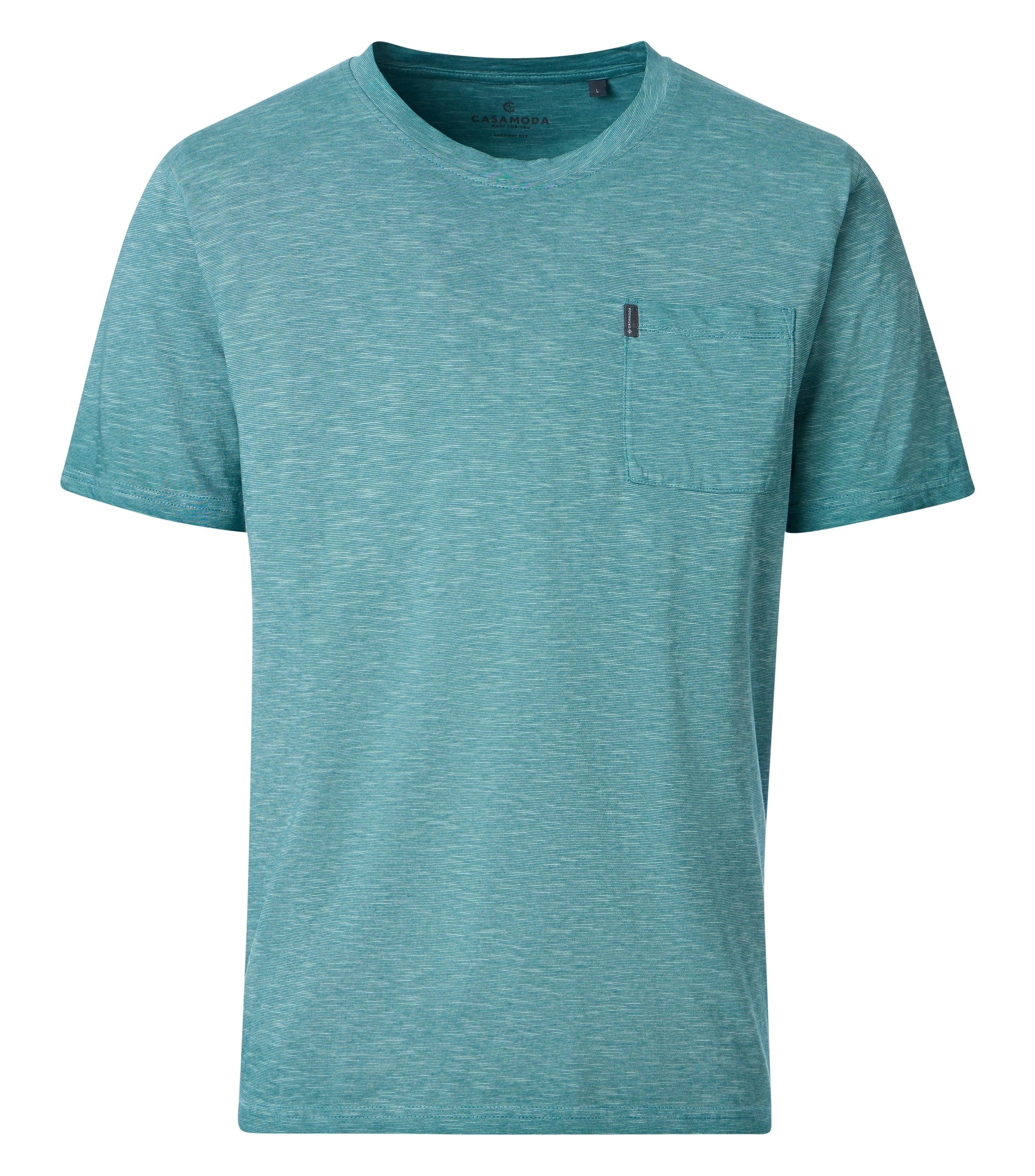 Ein T-Shirt im uni Muster in der Farbe Türkisblau