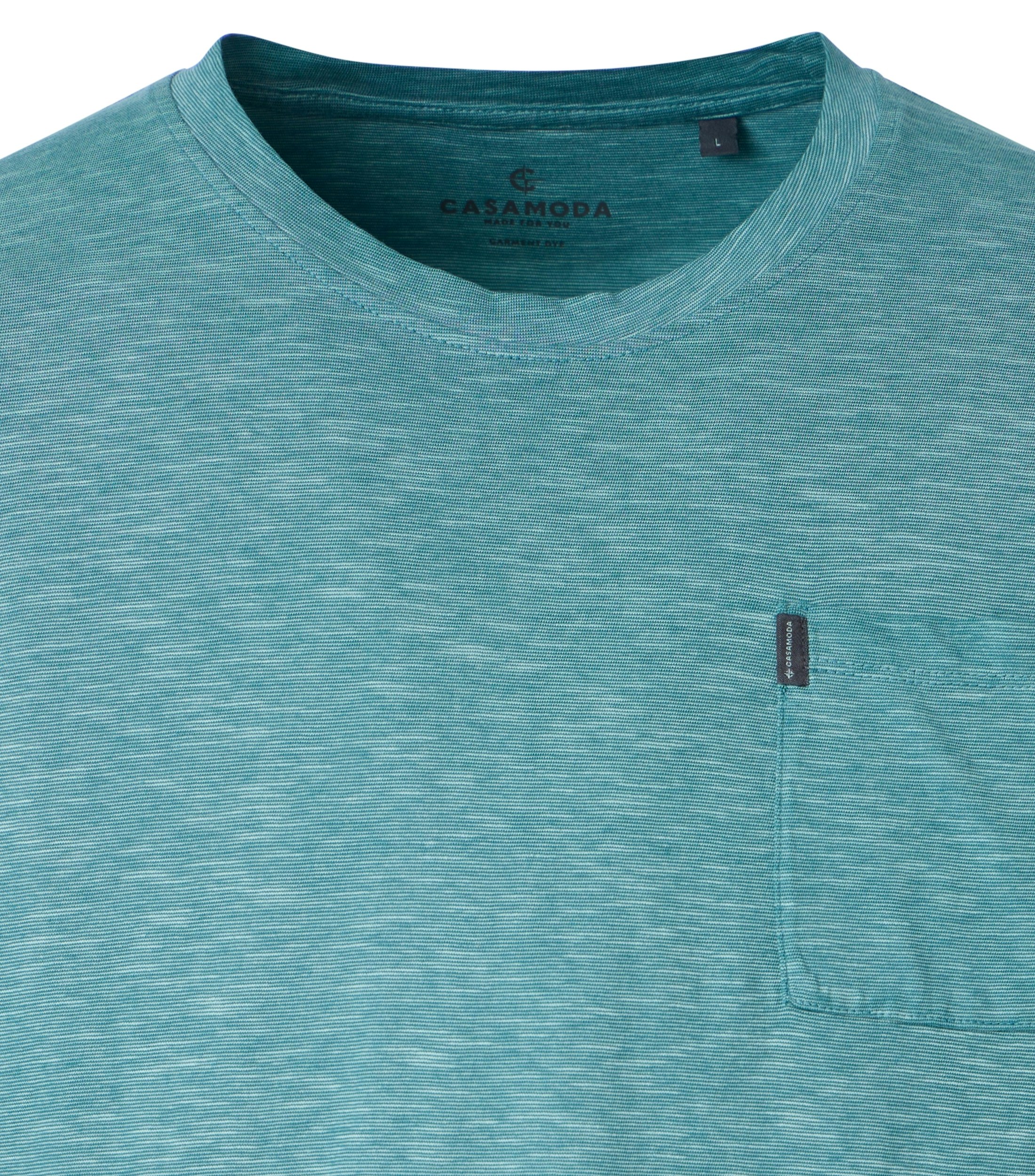 Ein T-Shirt im uni Muster in der Farbe Türkisblau