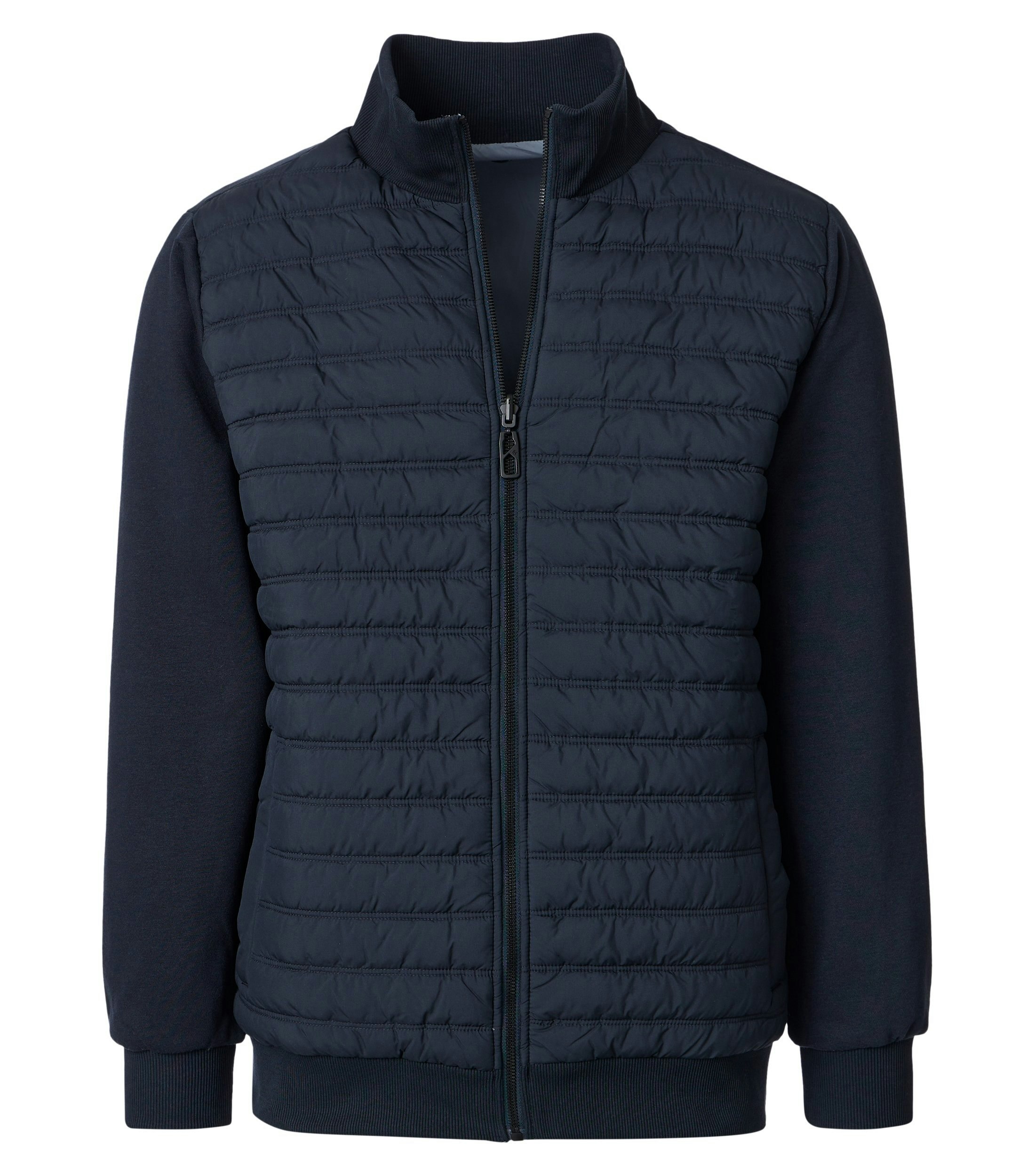 Eine Sweatweste im uni Muster in der Farbe Blau