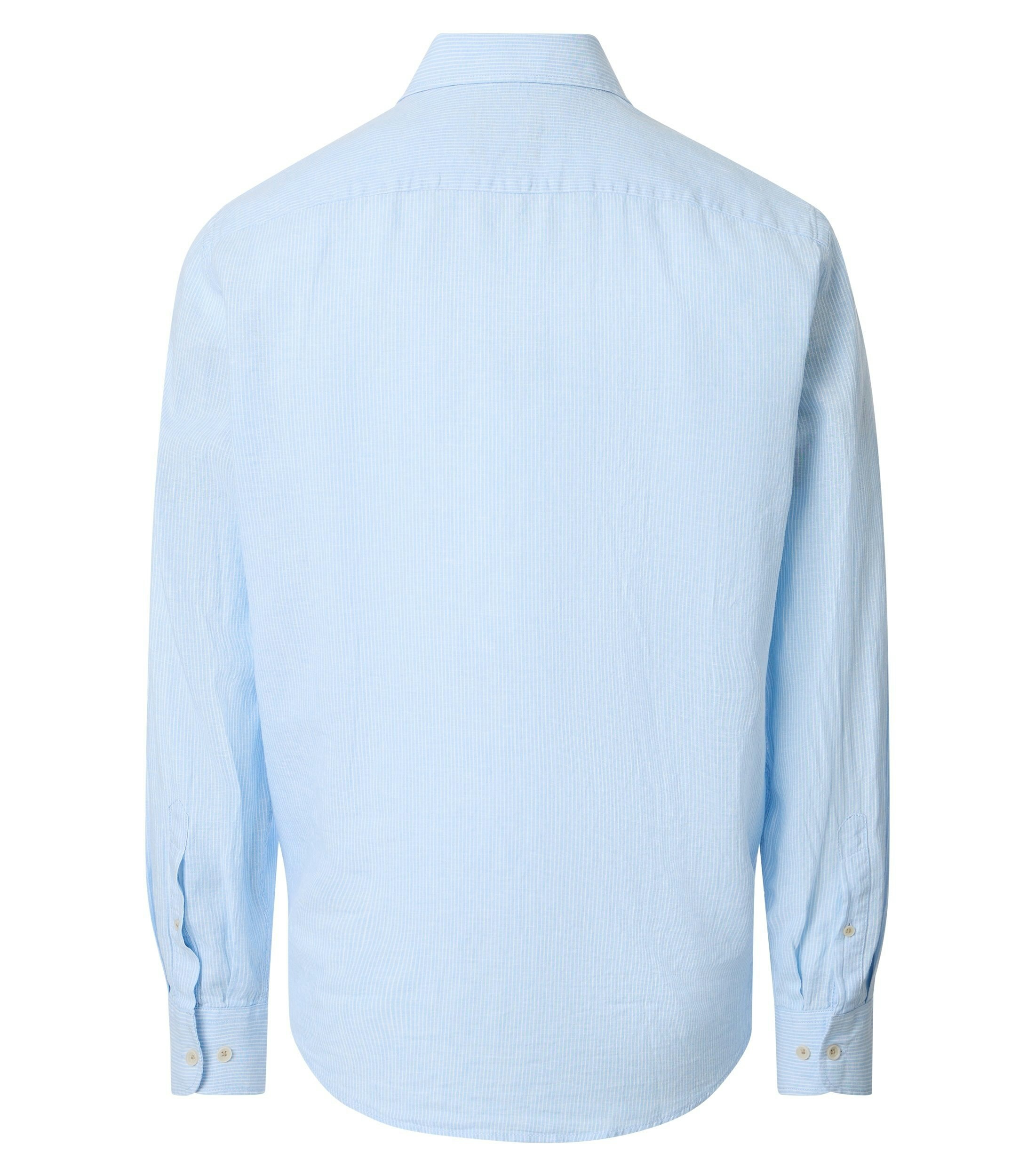 Ein Freizeithemd im gestreift Muster in der Farbe Hellblau