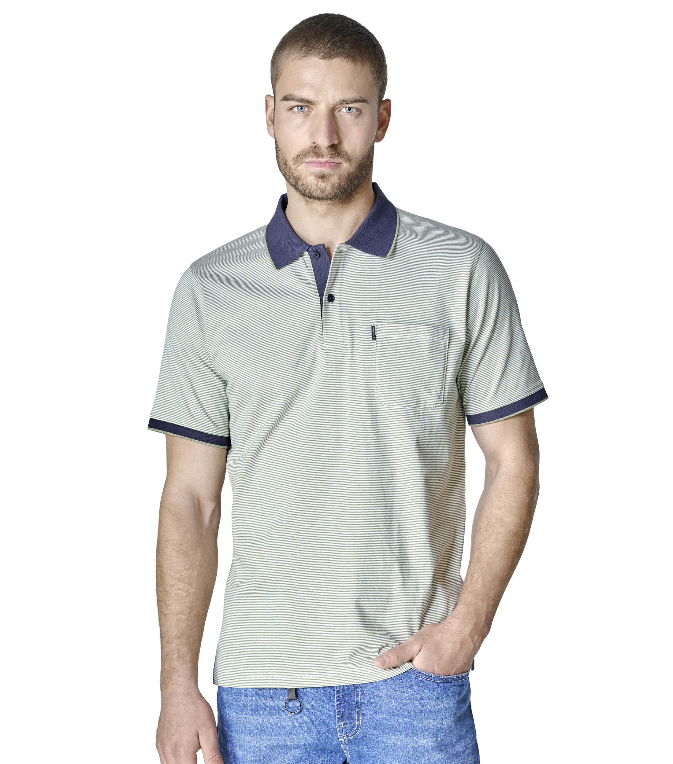 Ein Polo-Shirt im andere Muster Muster in der Farbe Hellgrün