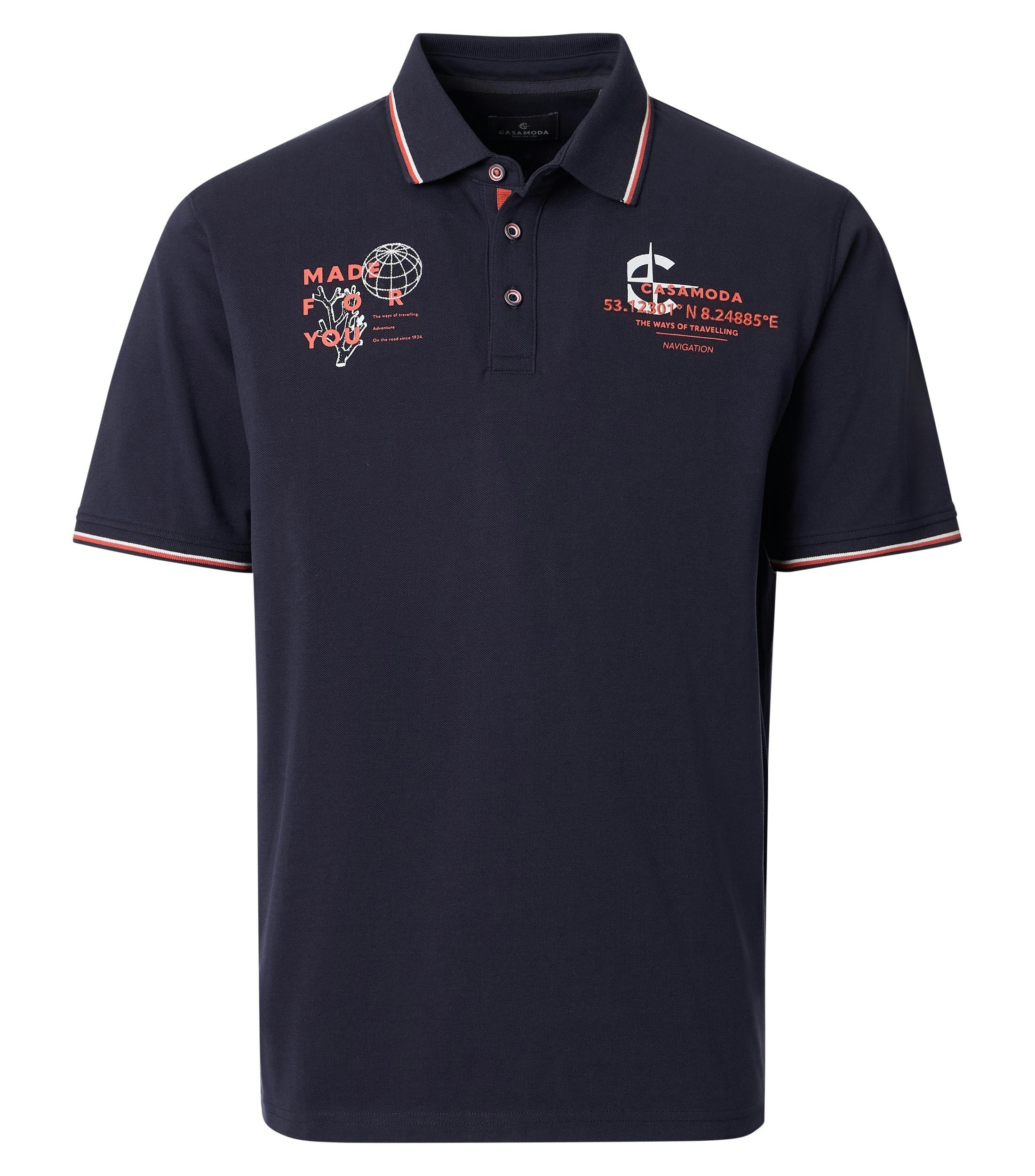 Ein Polo-Shirt im uni Muster in der Farbe Dunkelblau