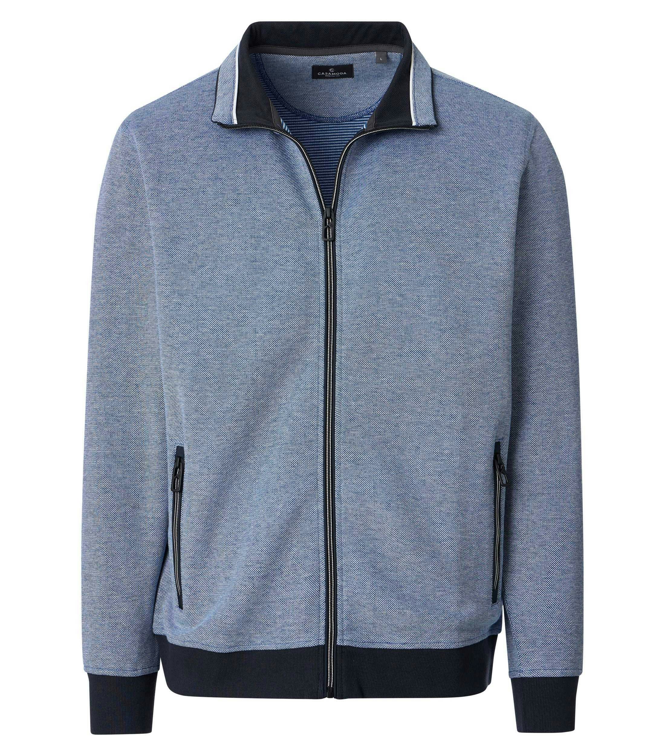 Eine Sweatweste im uni Muster in der Farbe Blau