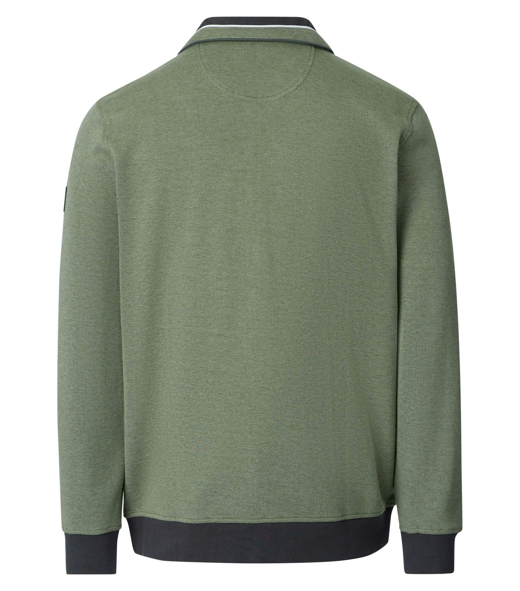 Eine Sweatjacke im uni Muster in der Farbe Grün