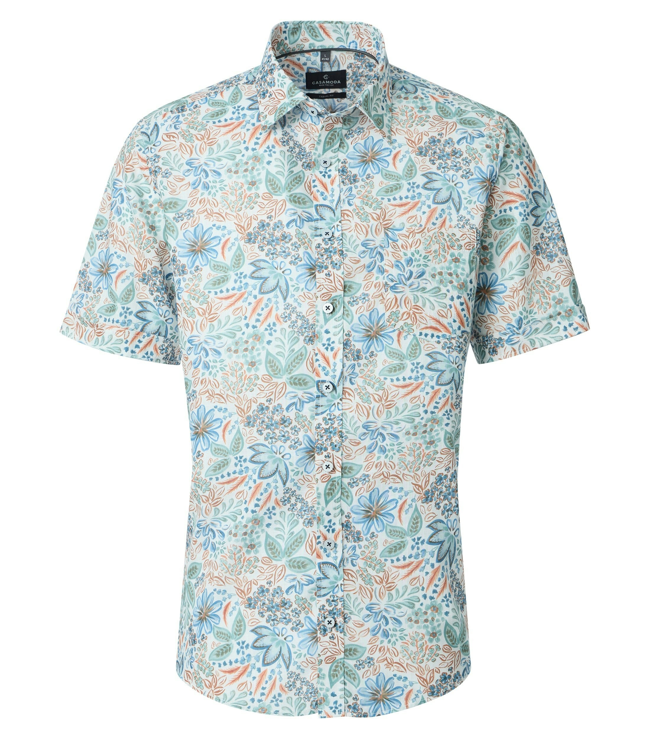 Ein Freizeithemd im Print Muster in der Farbe Orange