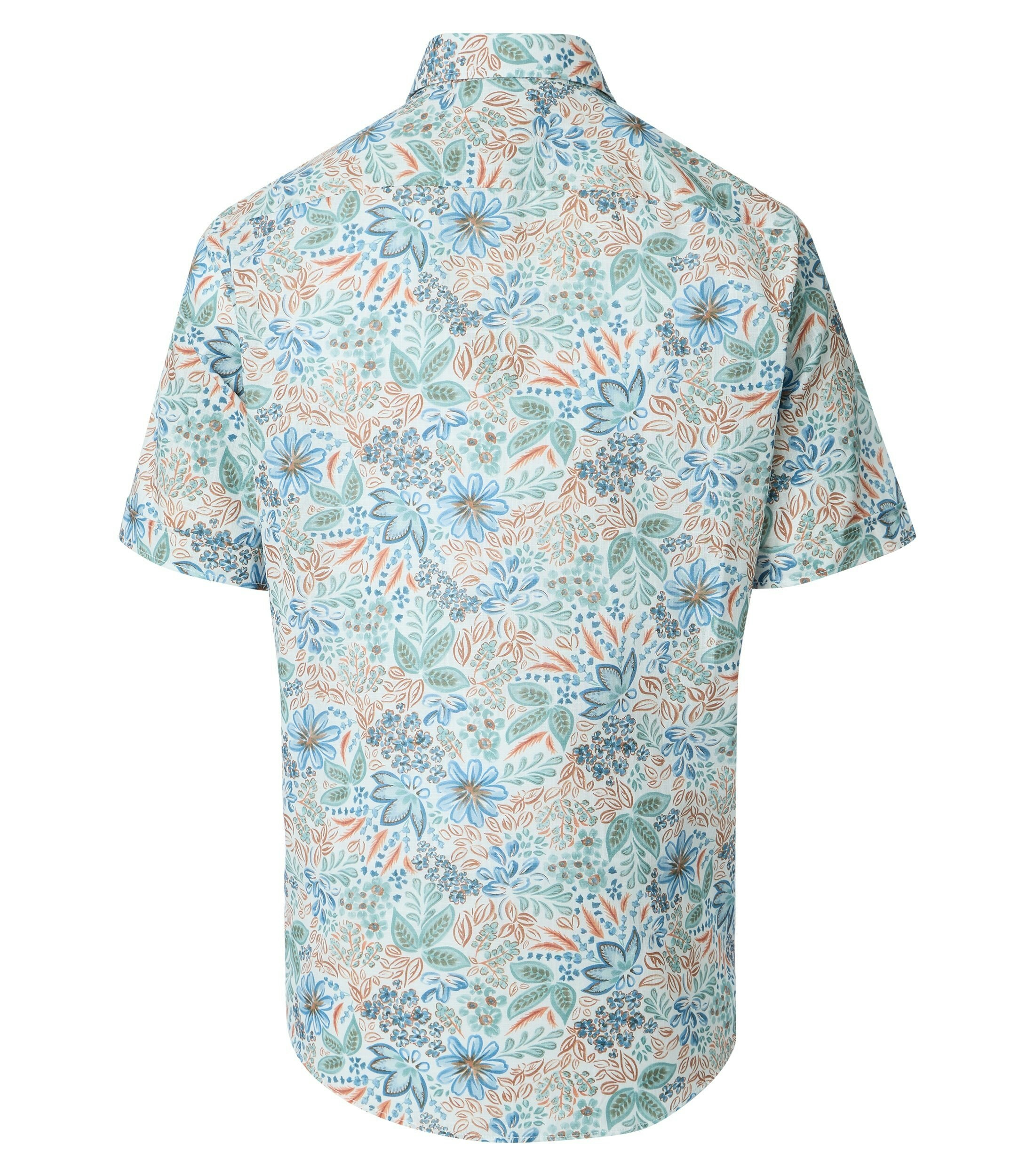 Ein Freizeithemd im Print Muster in der Farbe Orange