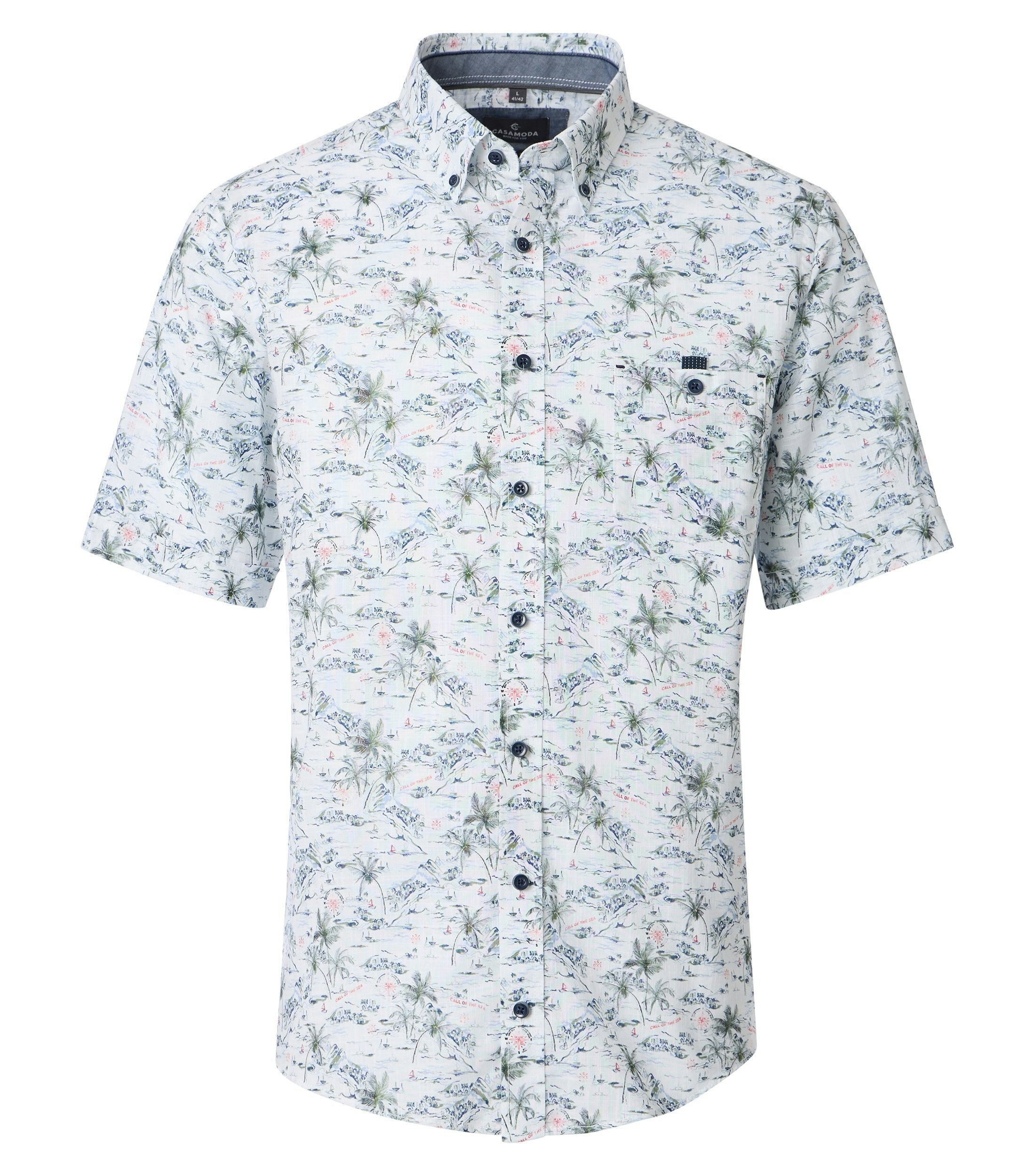 Ein Freizeithemd im Print Muster in der Farbe Grün