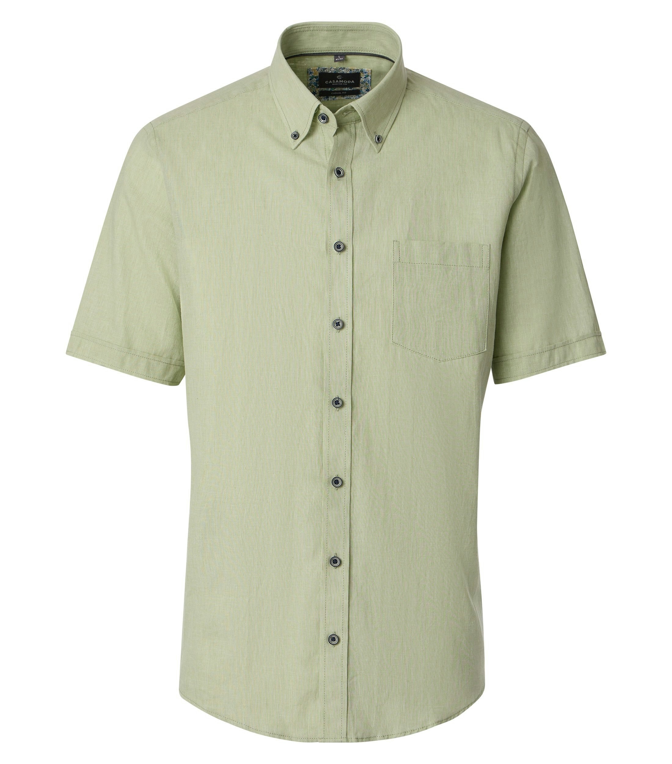 Ein Freizeithemd im uni Muster in der Farbe Grün