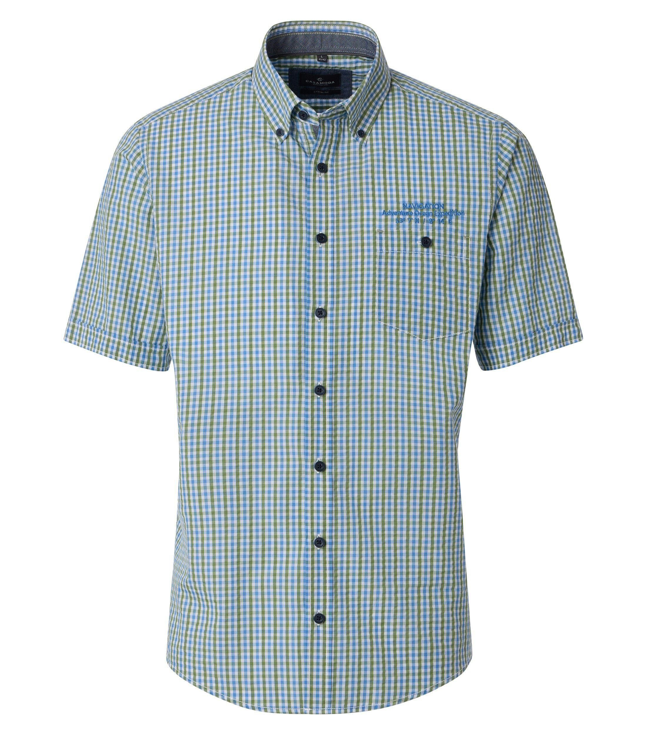 Ein Freizeithemd im kariert Muster in der Farbe Grün