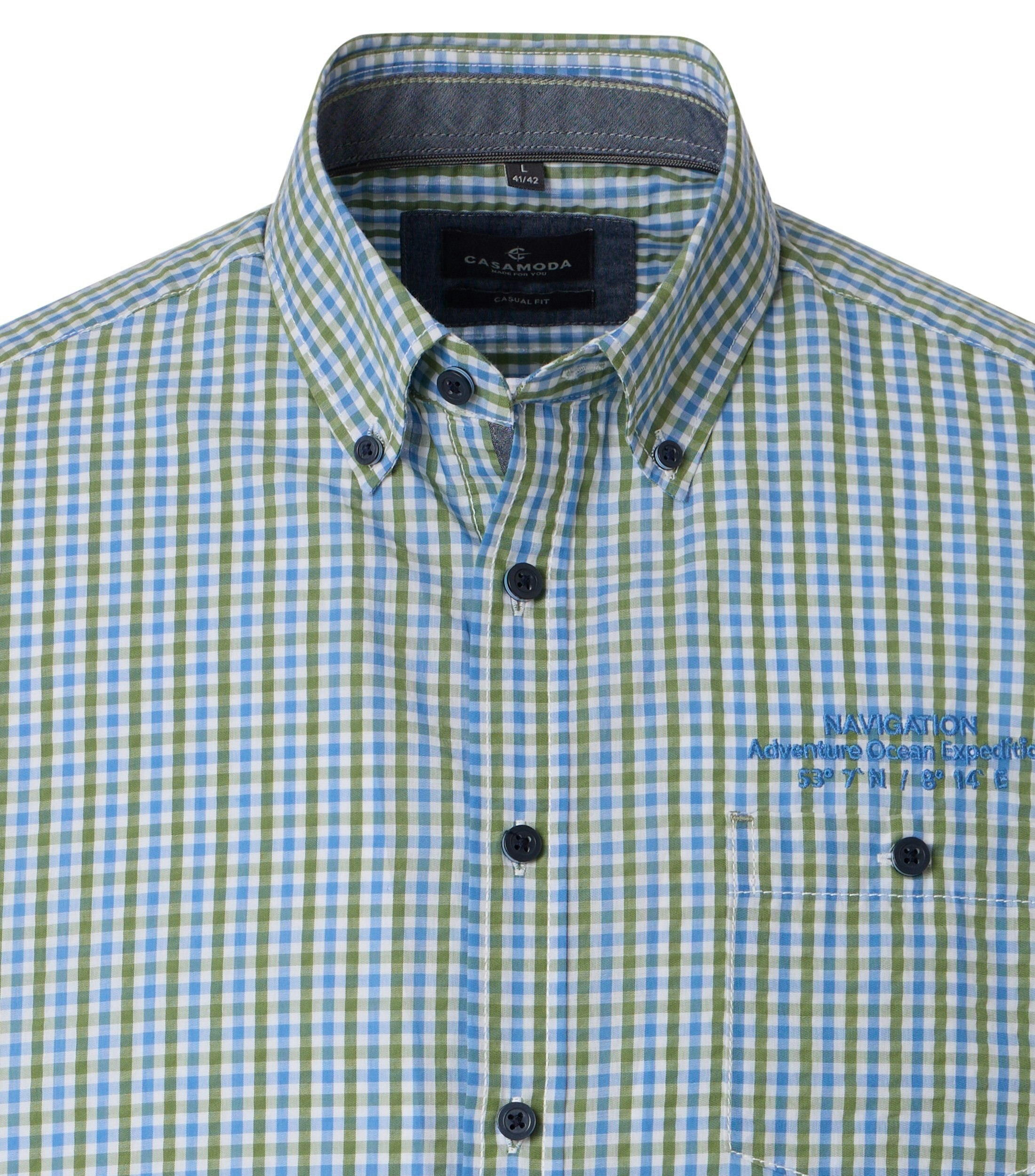 Ein Freizeithemd im kariert Muster in der Farbe Grün