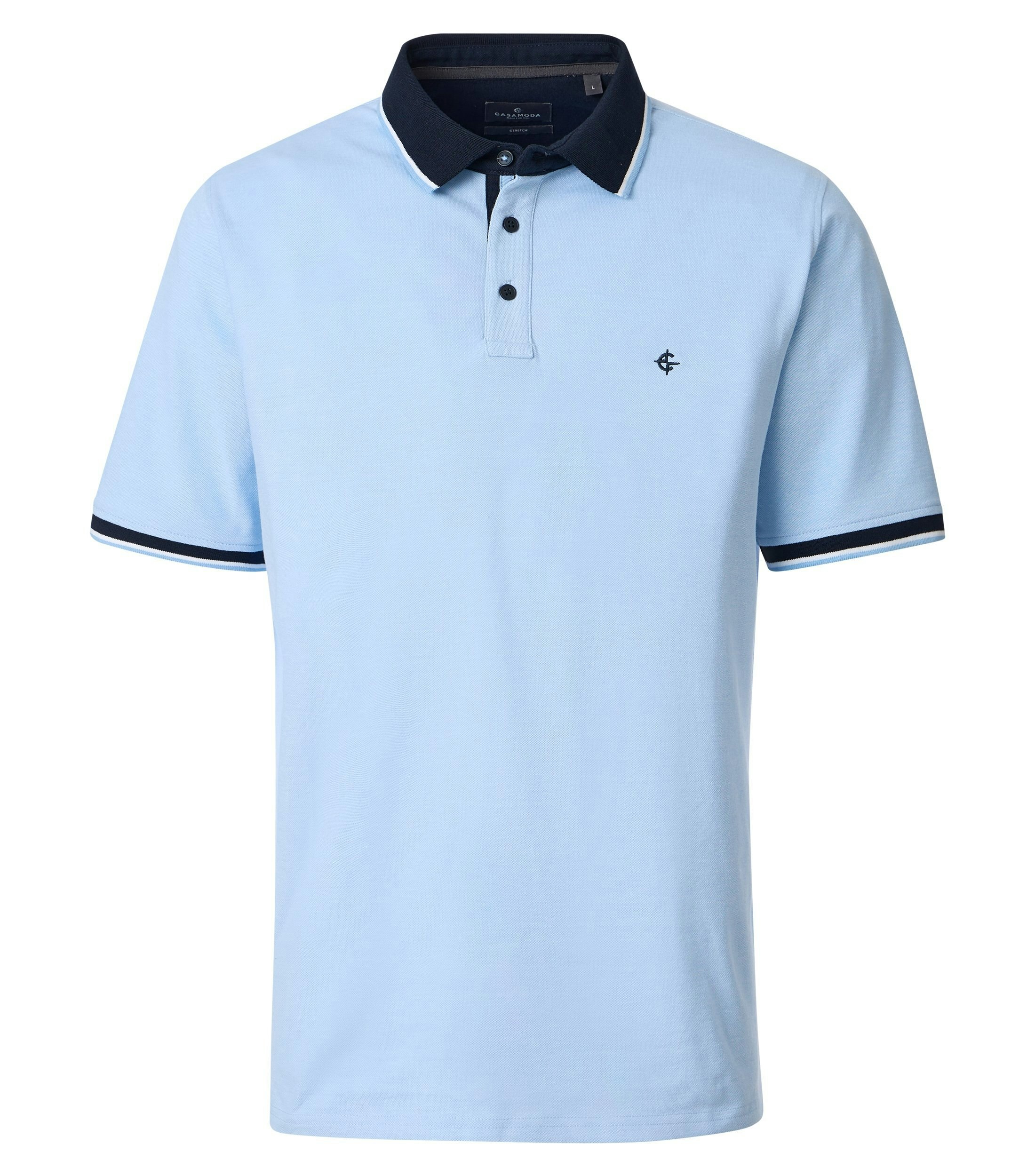 Ein Polo-Shirt im uni Muster in der Farbe Hellblau