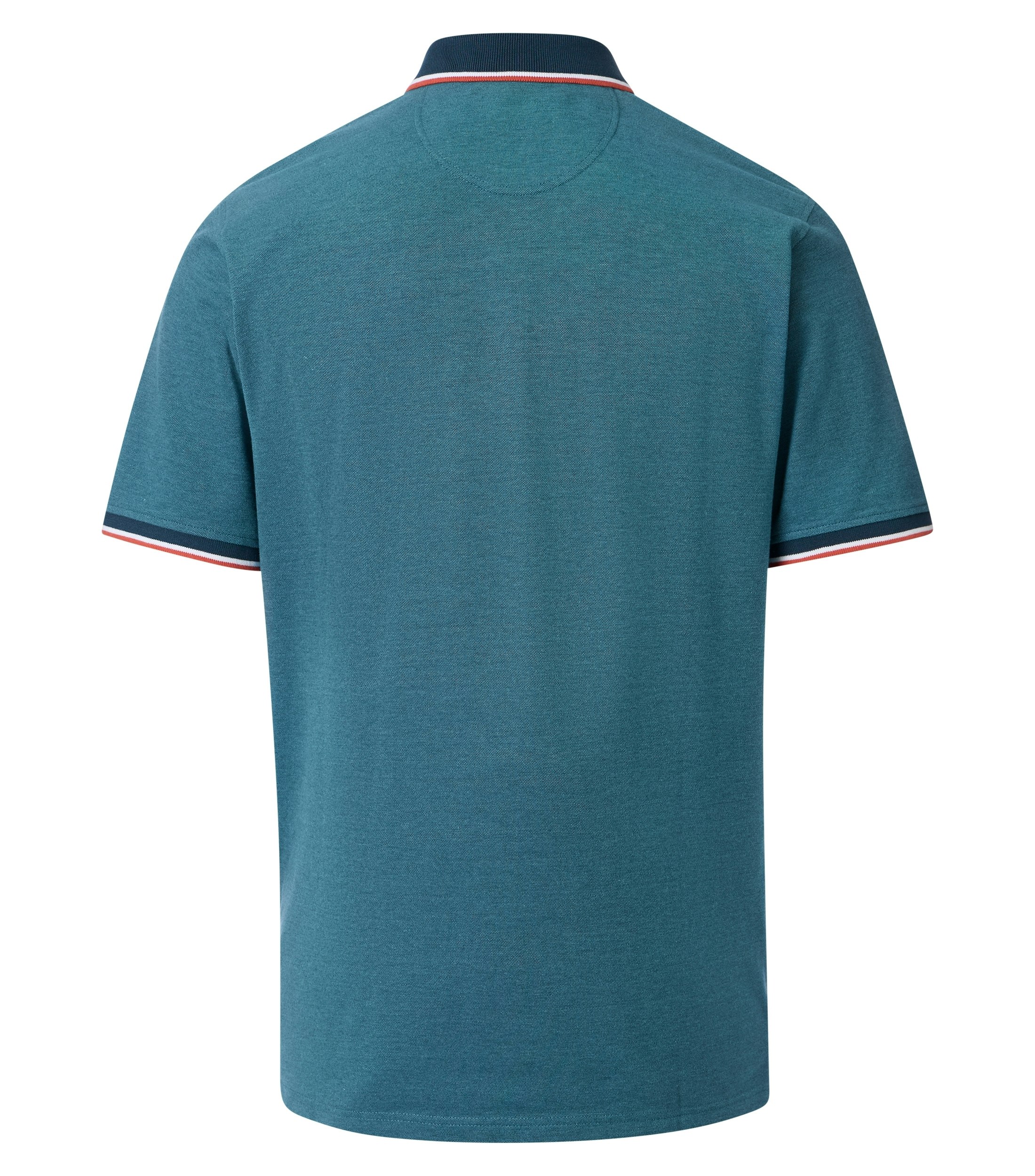 Ein Polo-Shirt im uni Muster in der Farbe dunkles Türkis