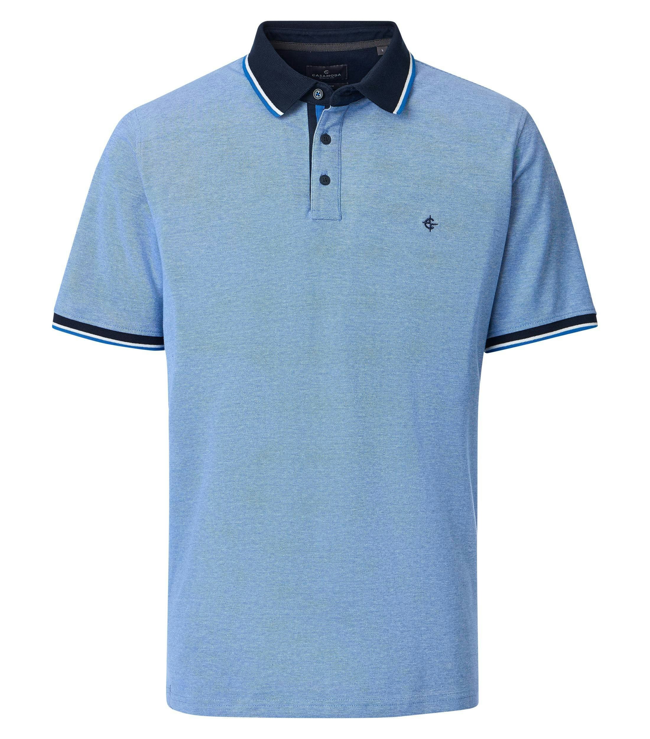 Ein Polo-Shirt im uni Muster in der Farbe Blau
