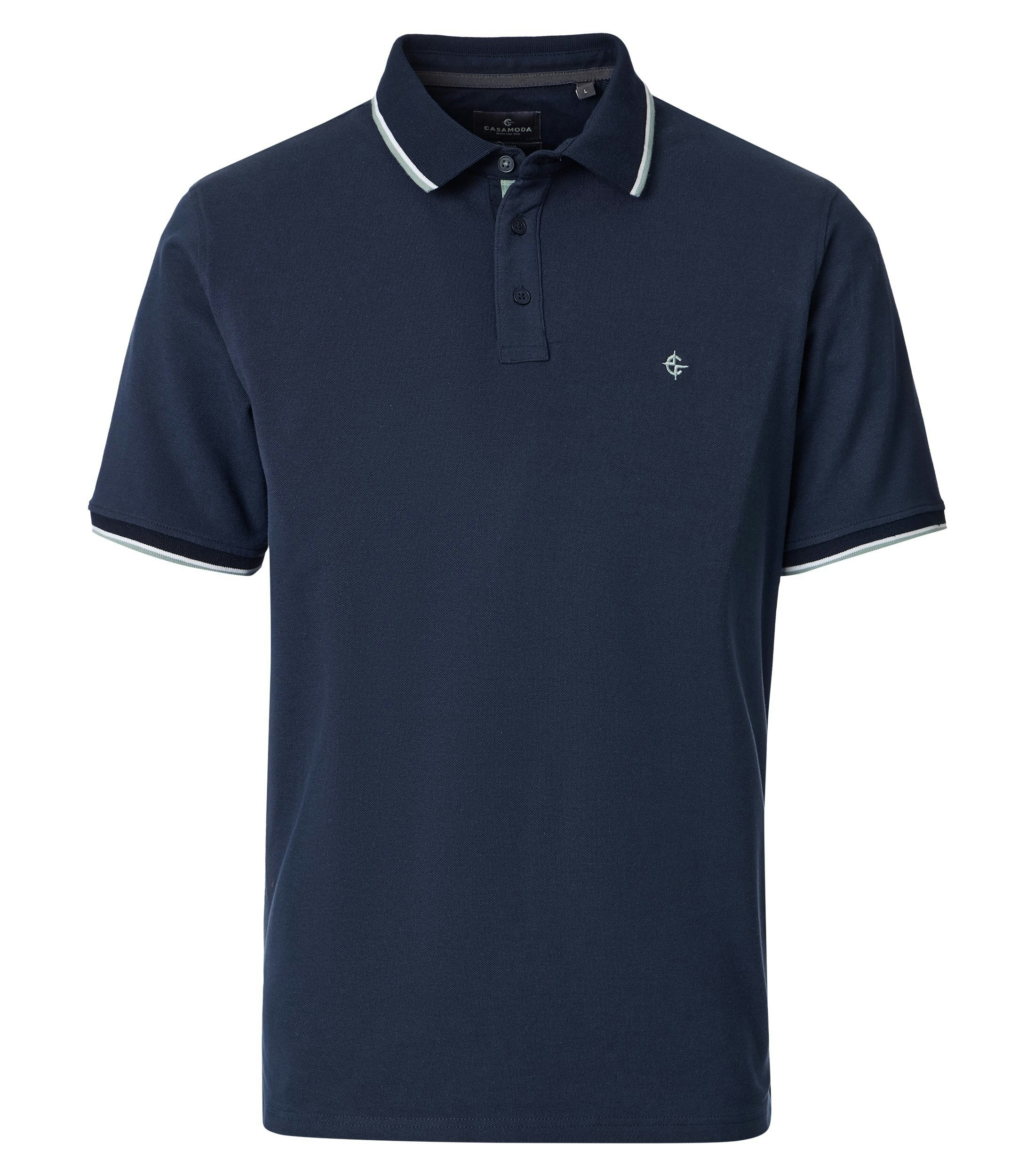 Ein Polo-Shirt im uni Muster in der Farbe Dunkelblau