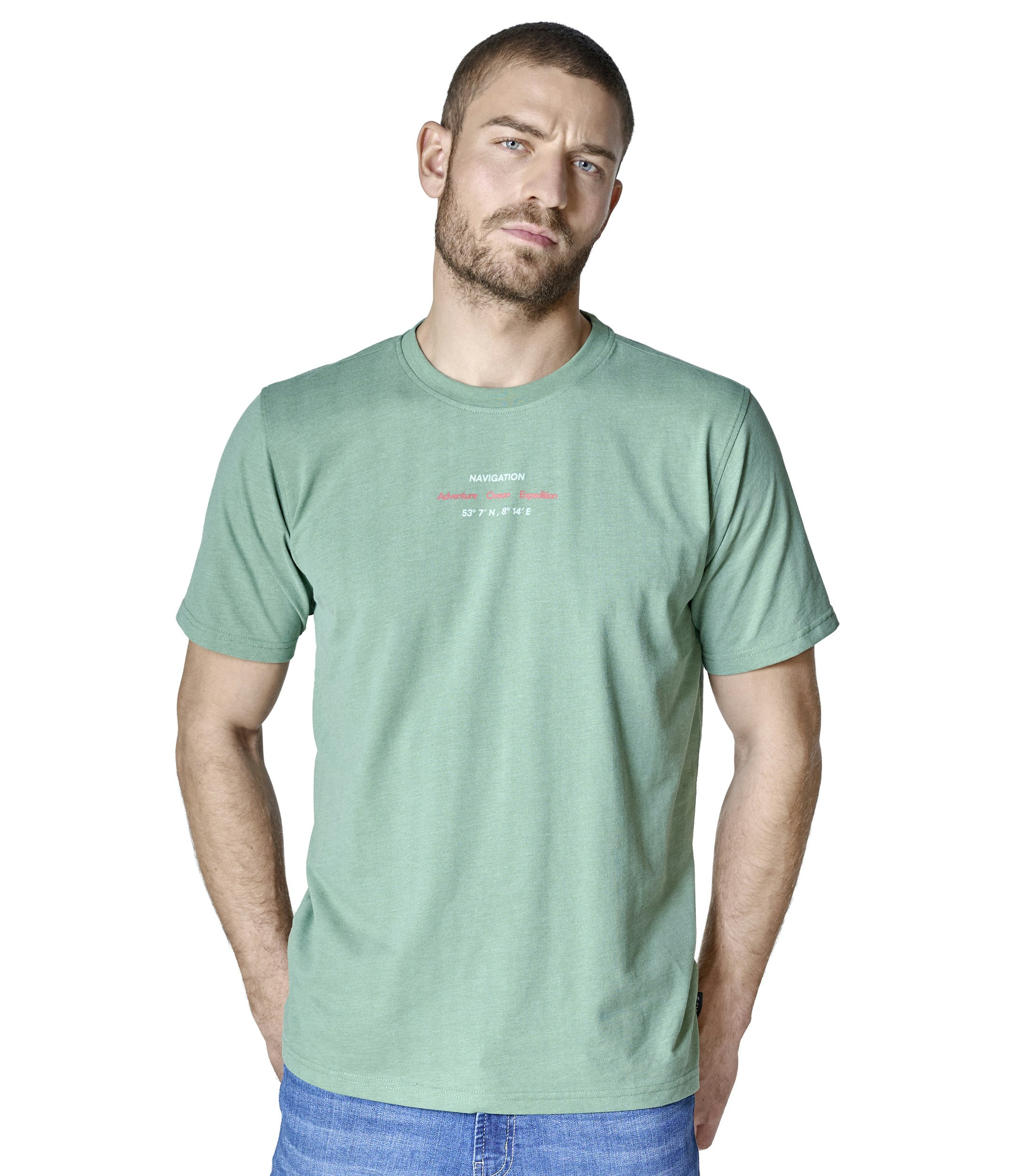 T-Shirt im unifarbenen Design in der Farbe Türkisgrün