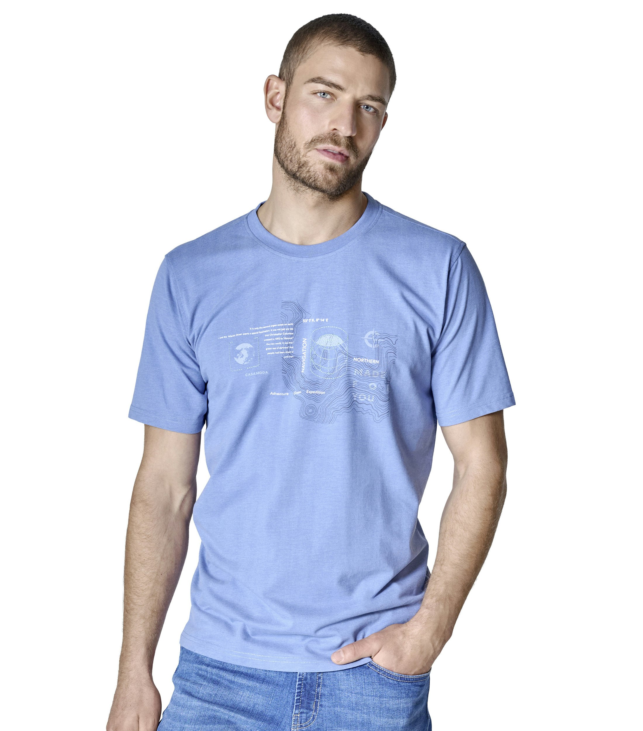 T-Shirt im unifarbenen Design in der Farbe Dunkelblau