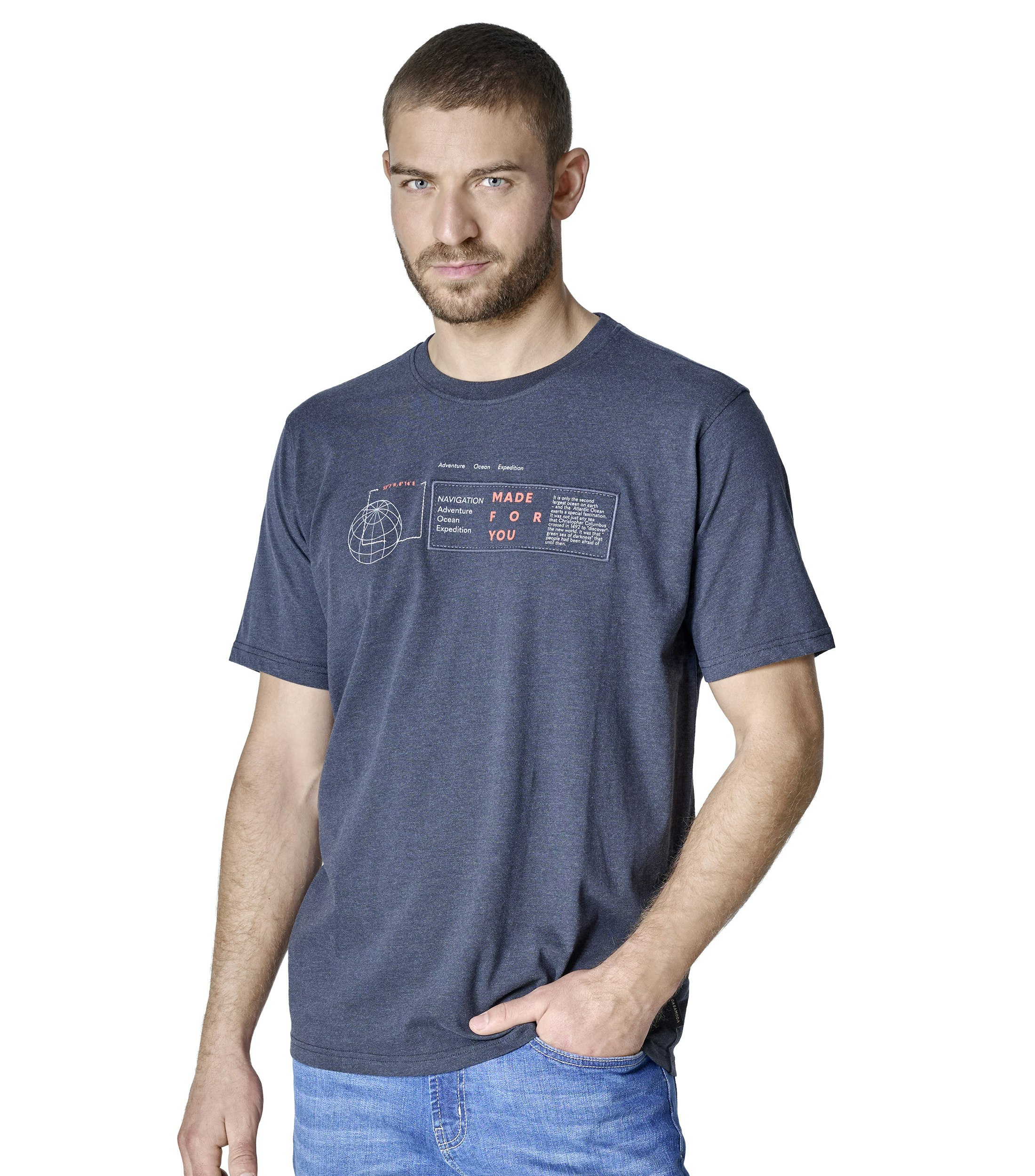 T-Shirt im unifarbenen Design in der Farbe Hellblau