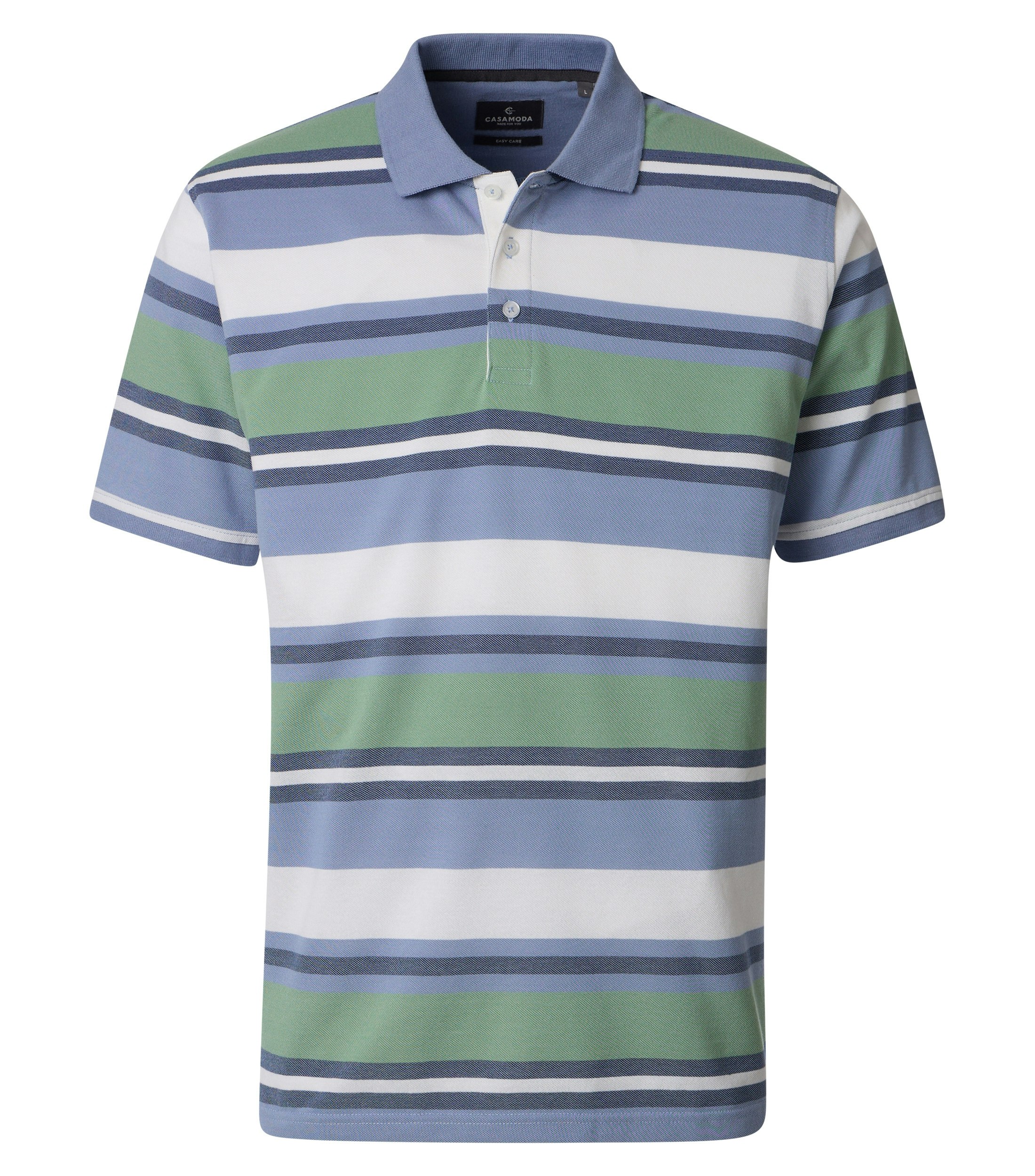 Polo-Shirt im gestreiften Muster in der Farbe Blau