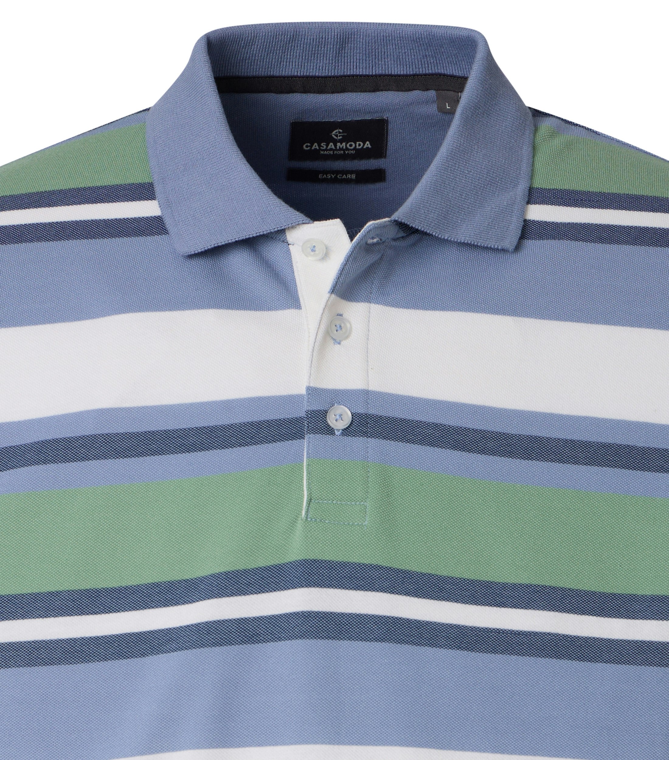 Polo-Shirt im gestreiften Muster in der Farbe Blau