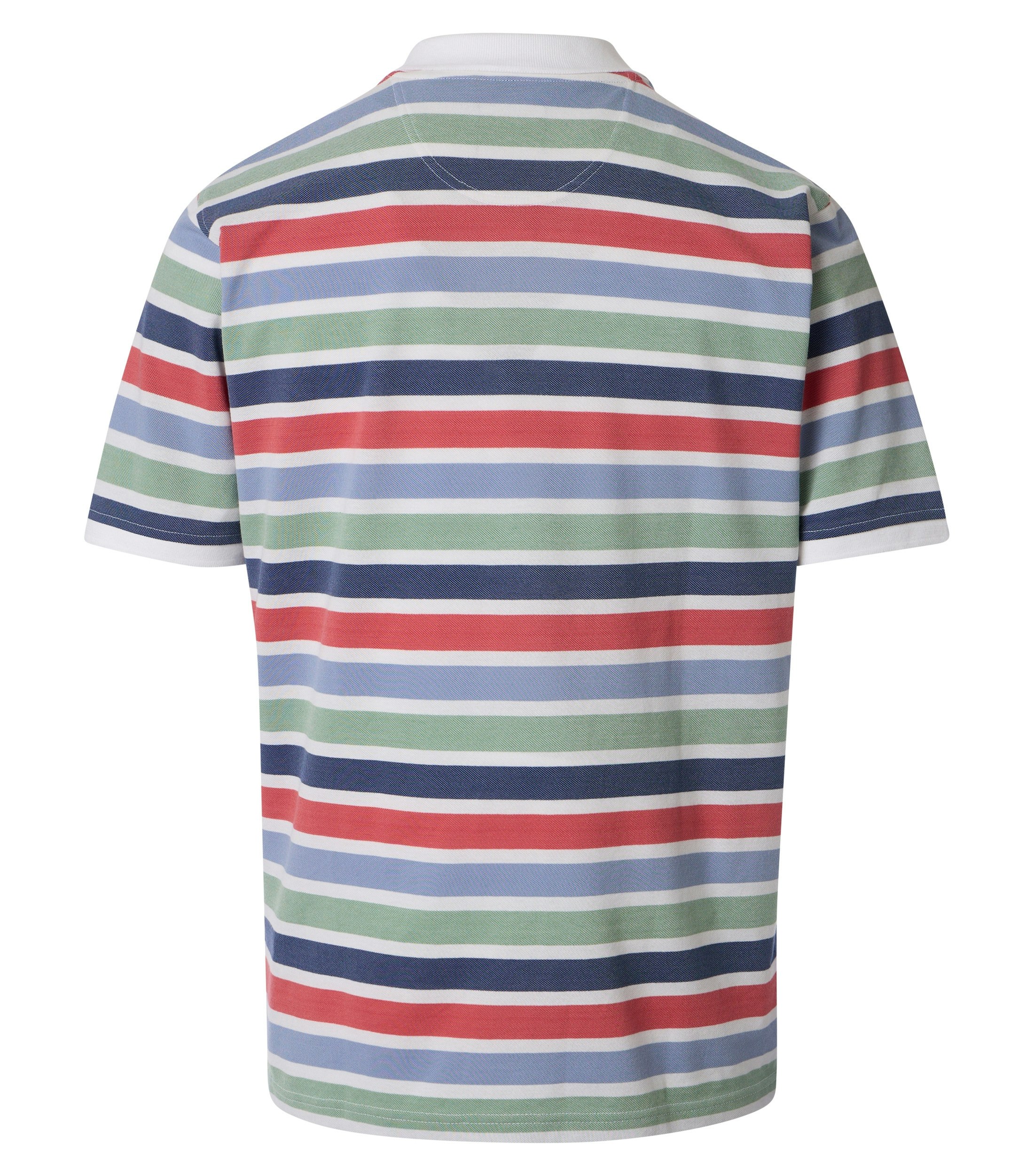 Polo-Shirt im gestreiften Muster in der Farbe Rot
