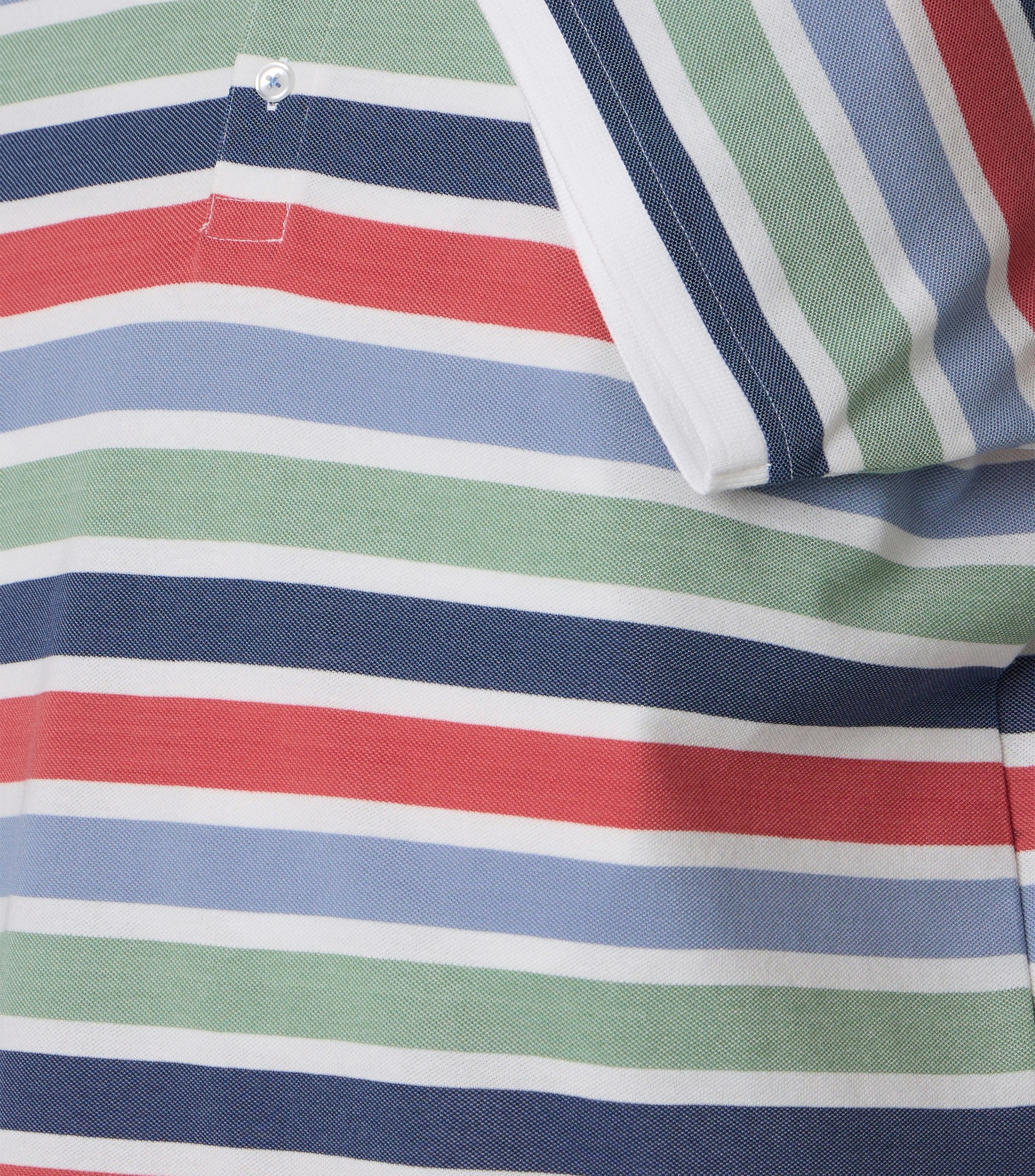Polo-Shirt im gestreiften Muster in der Farbe Rot