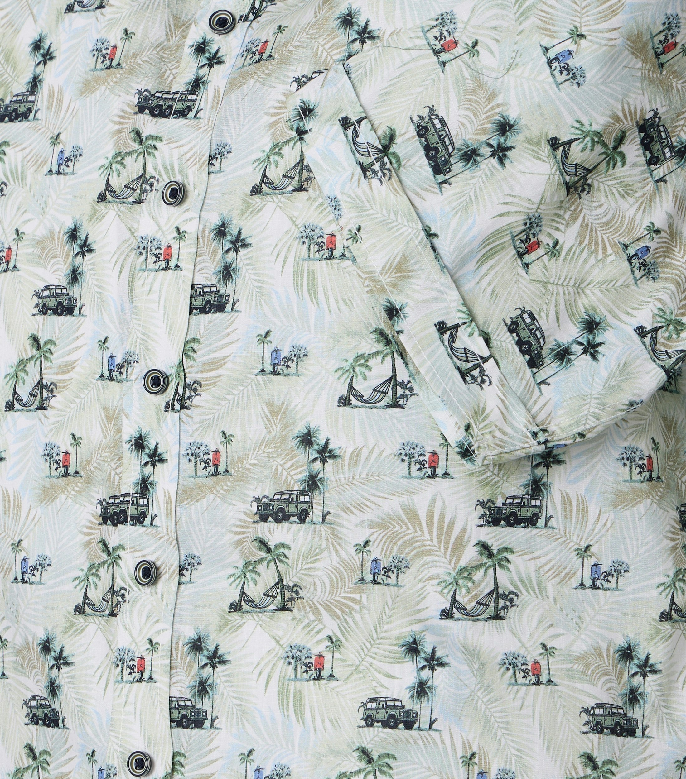 Freizeithemd im Print-Muster in der Farbe Grün