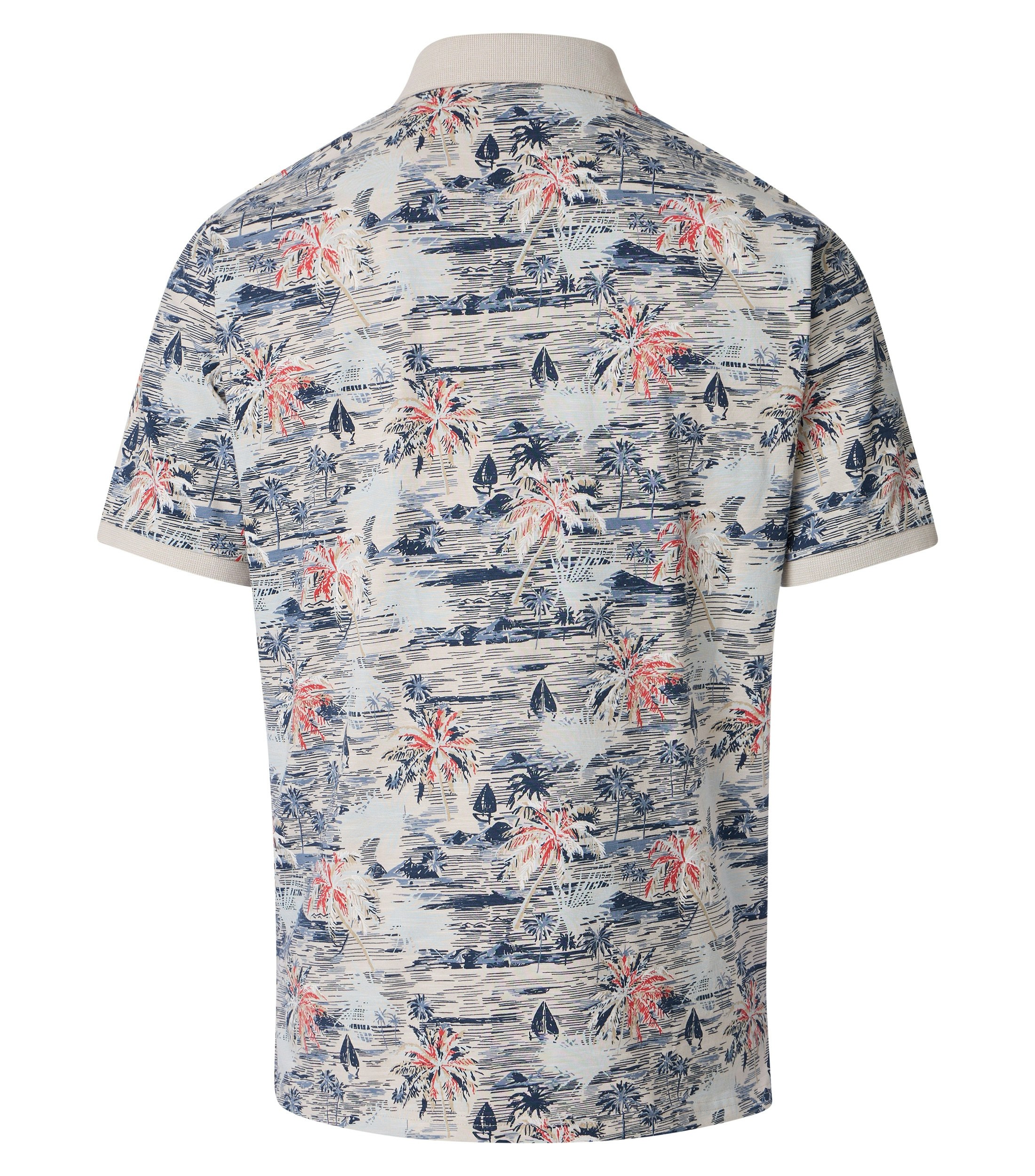 Polo-Shirt im Print-Muster in der Farbe Beige