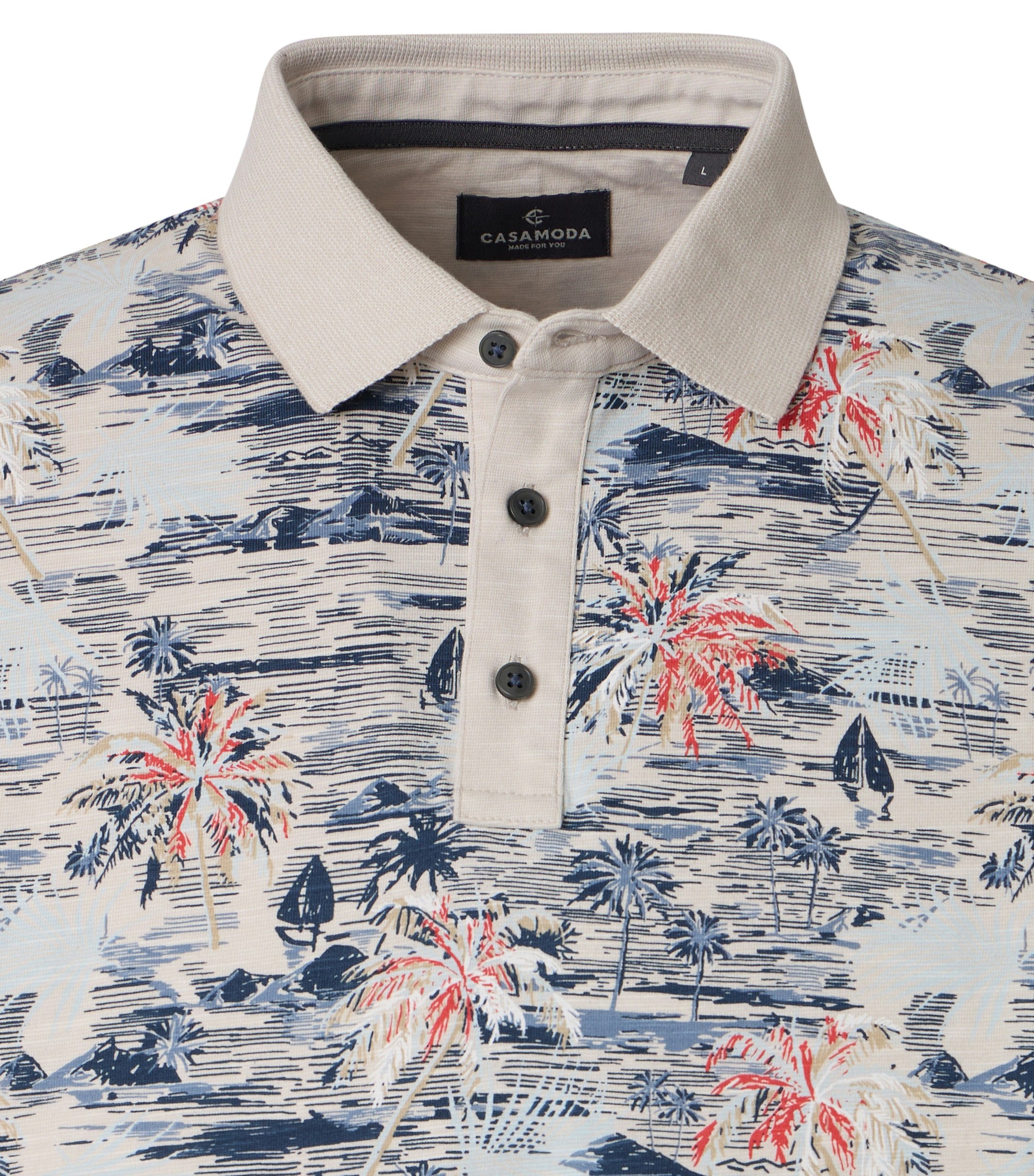 Polo-Shirt im Print-Muster in der Farbe Beige