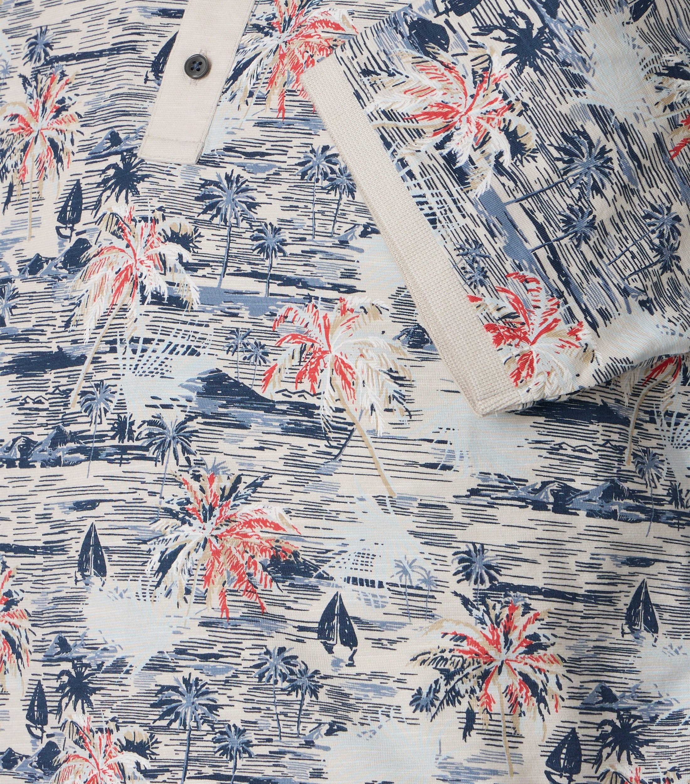 Polo-Shirt im Print-Muster in der Farbe Beige