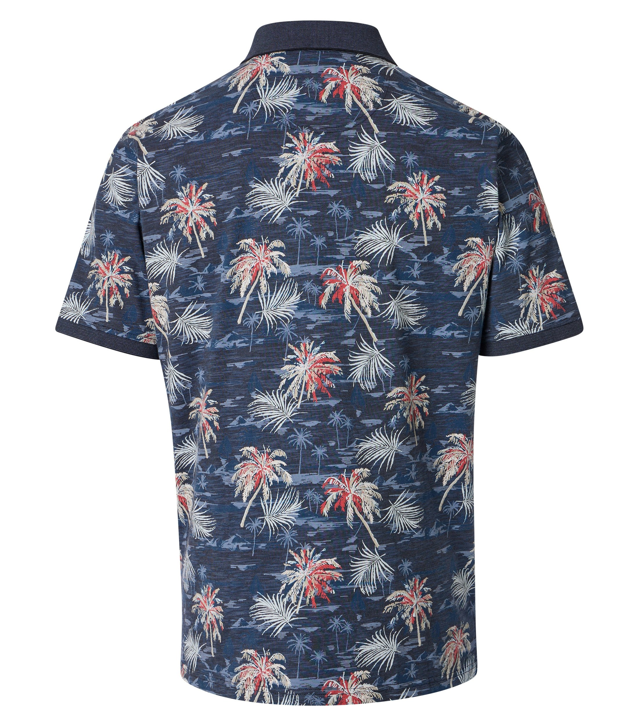 Polo-Shirt im Print-Muster in der Farbe Dunkelblau