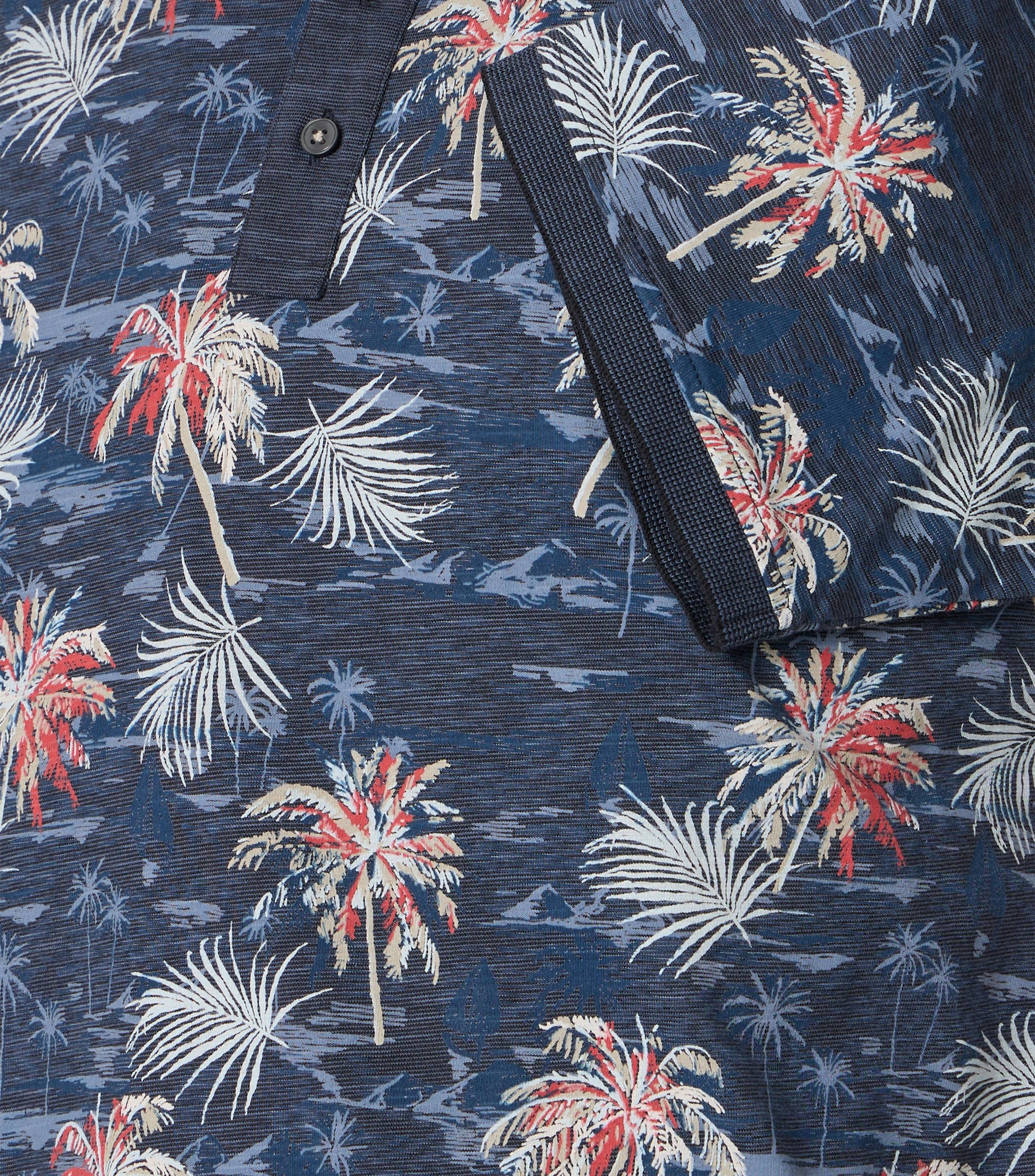 Polo-Shirt im Print-Muster in der Farbe Dunkelblau